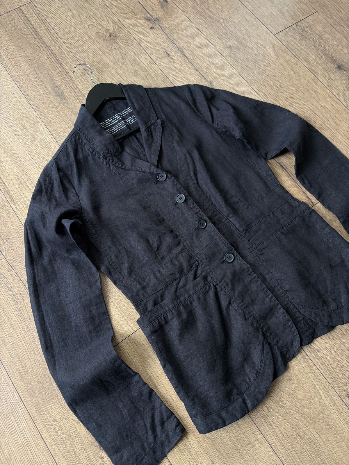 Rundholz Rundholz Black Linen Avant Garde Jacket Size XS / US 0-2 / IT 36-38 - 4 Thumbnail