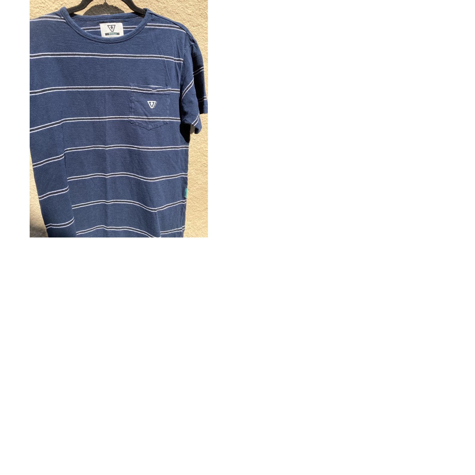Vissla VISSLA Shirt Mens Blue Striped Pocket T-Shirt Size US M / EU 48-50 / 2 - 9 Thumbnail