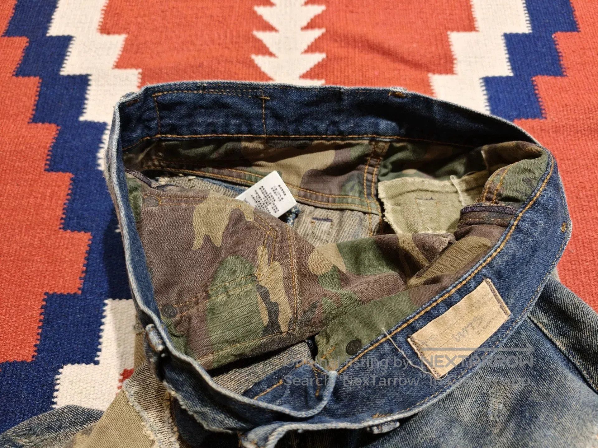 RRL Ralph Lauren RL Ralph Lauren Heavy Distressed Patch Jeans. Size US 31 - 4 Thumbnail
