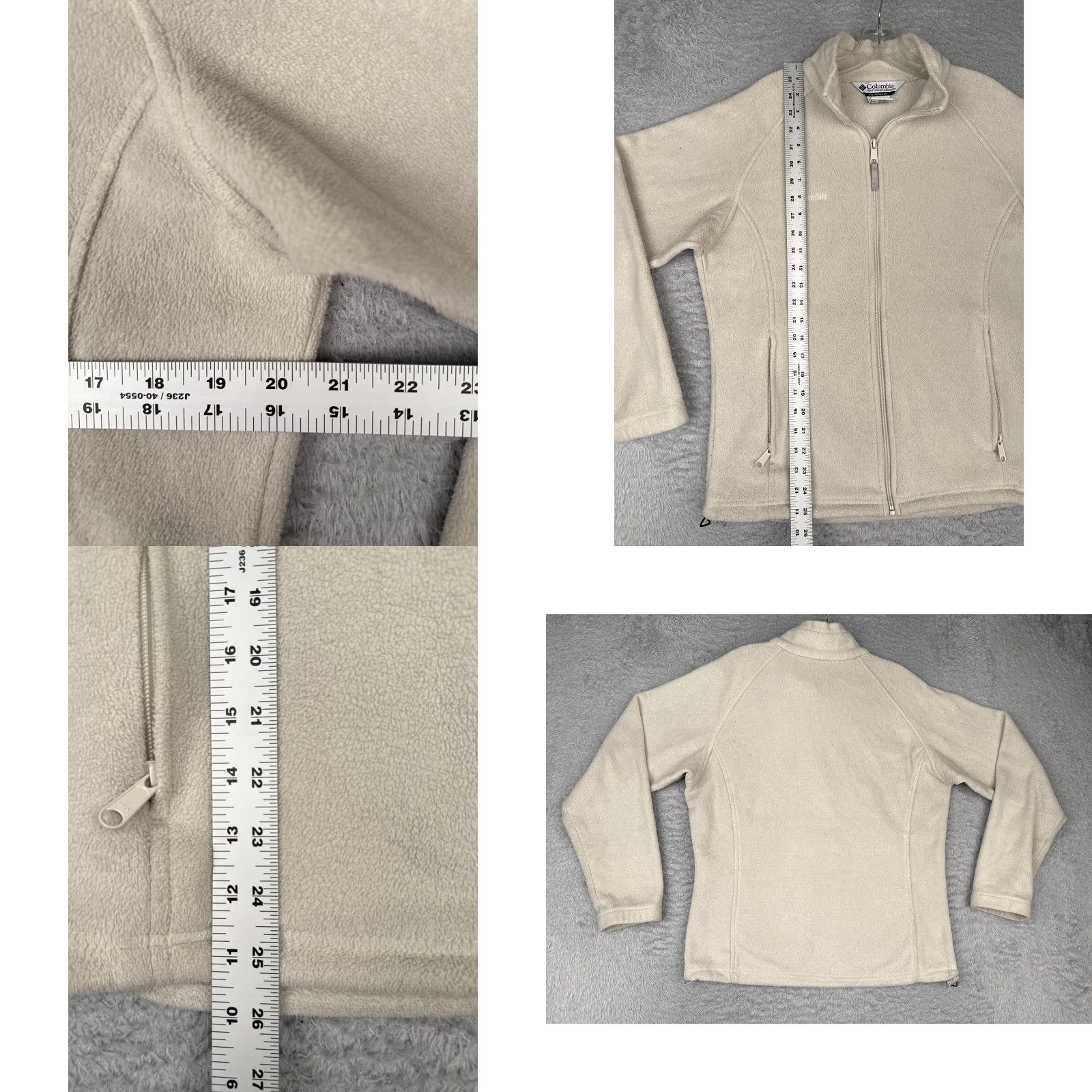 Vintage Columbia Womens Jacket Fleece Full Zip Outdoor Winter All Seasons White Long Sleeve Zip Pockets Regular Logo Mock Neck Historical Outdoor Theme 90s? Size L / US 10 / IT 46 - 9 Thumbnail
