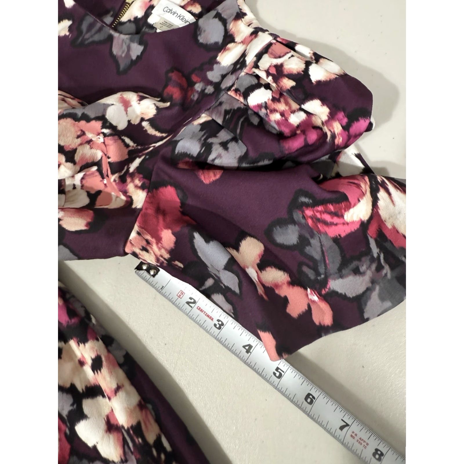 Calvin Klein Calvin Klein Dress Sheath Floral Water Color Print Purple Pink XS? 2? Not sure. Size XS / US 0-2 / IT 36-38 - 5 Thumbnail