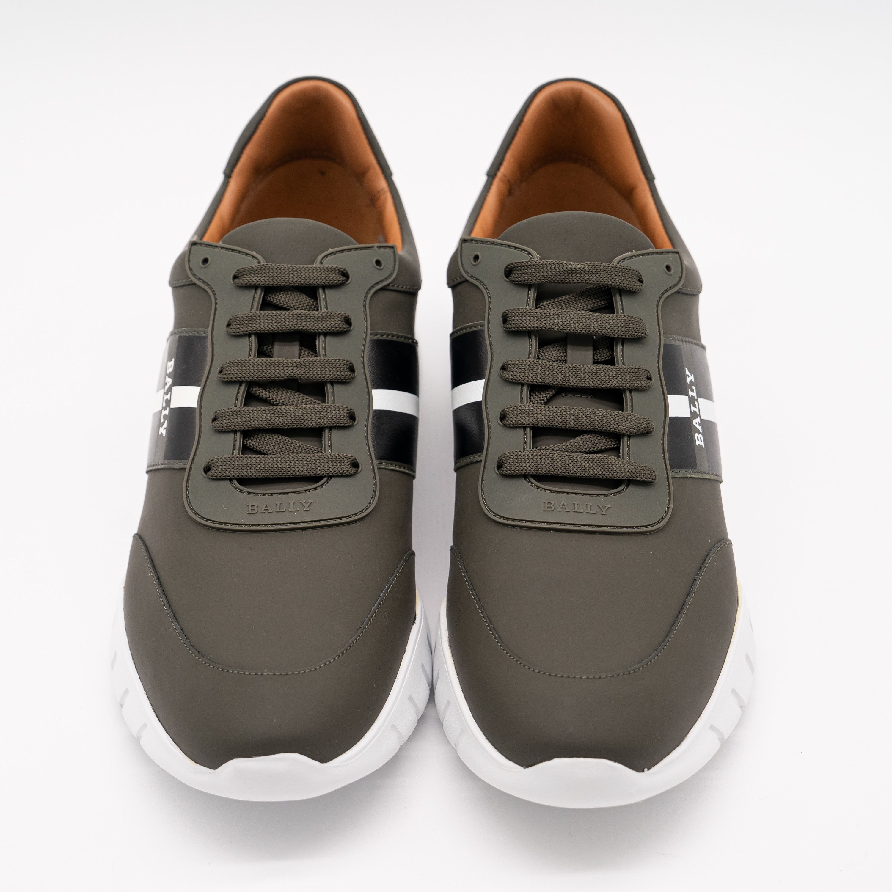 Bally 12 Bally Bronnye Green Olive Sneakers Leather White Fango Size US 12 / EU 45 - 3 Thumbnail
