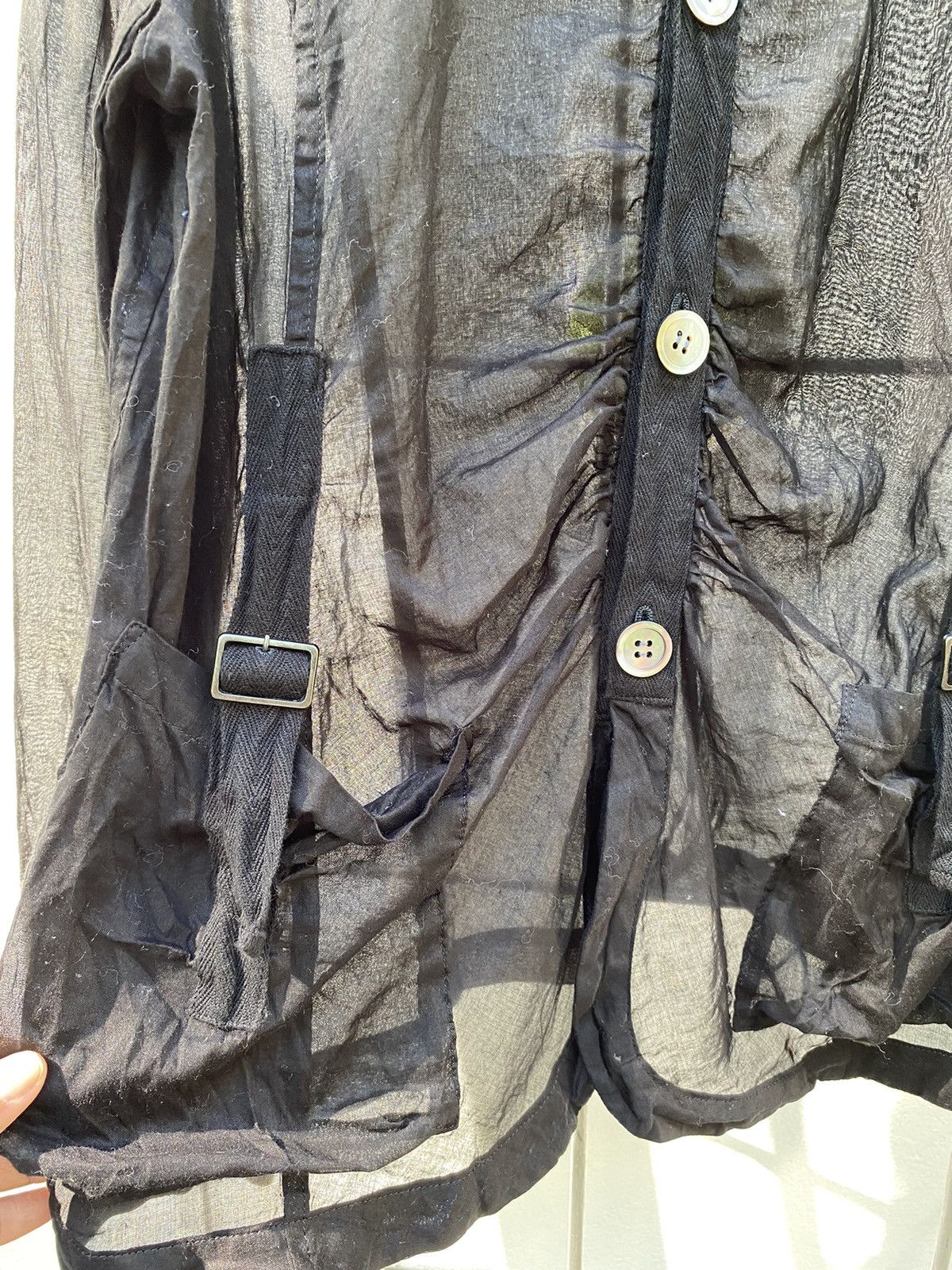 Sunao Kuwahara SUNAO KUWAHARA Black Silk Long-Sleeve Shirt Size M / US 6-8 / IT 42-44 - 11 Thumbnail