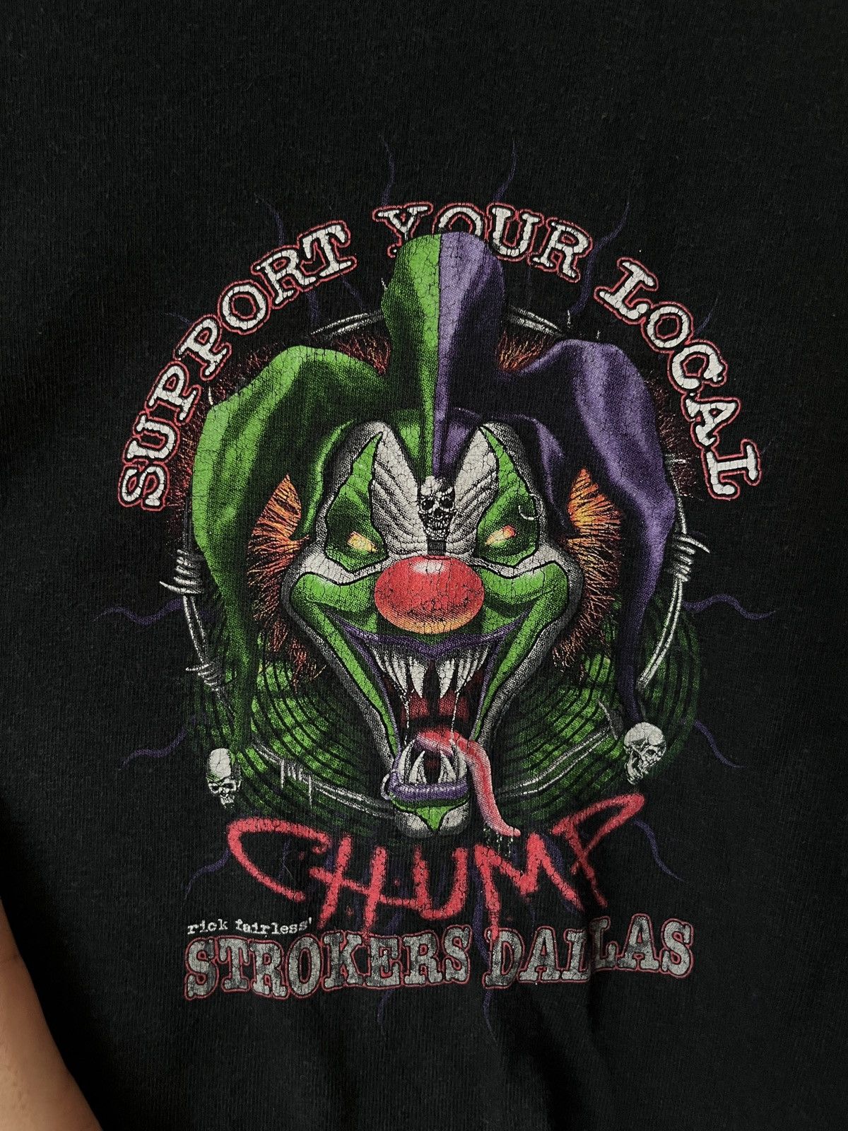 34 Heritage Strokers Dallas Support Your Local Chump Biker Jester Tee Size US XL / EU 56 / 4 - 4 Thumbnail