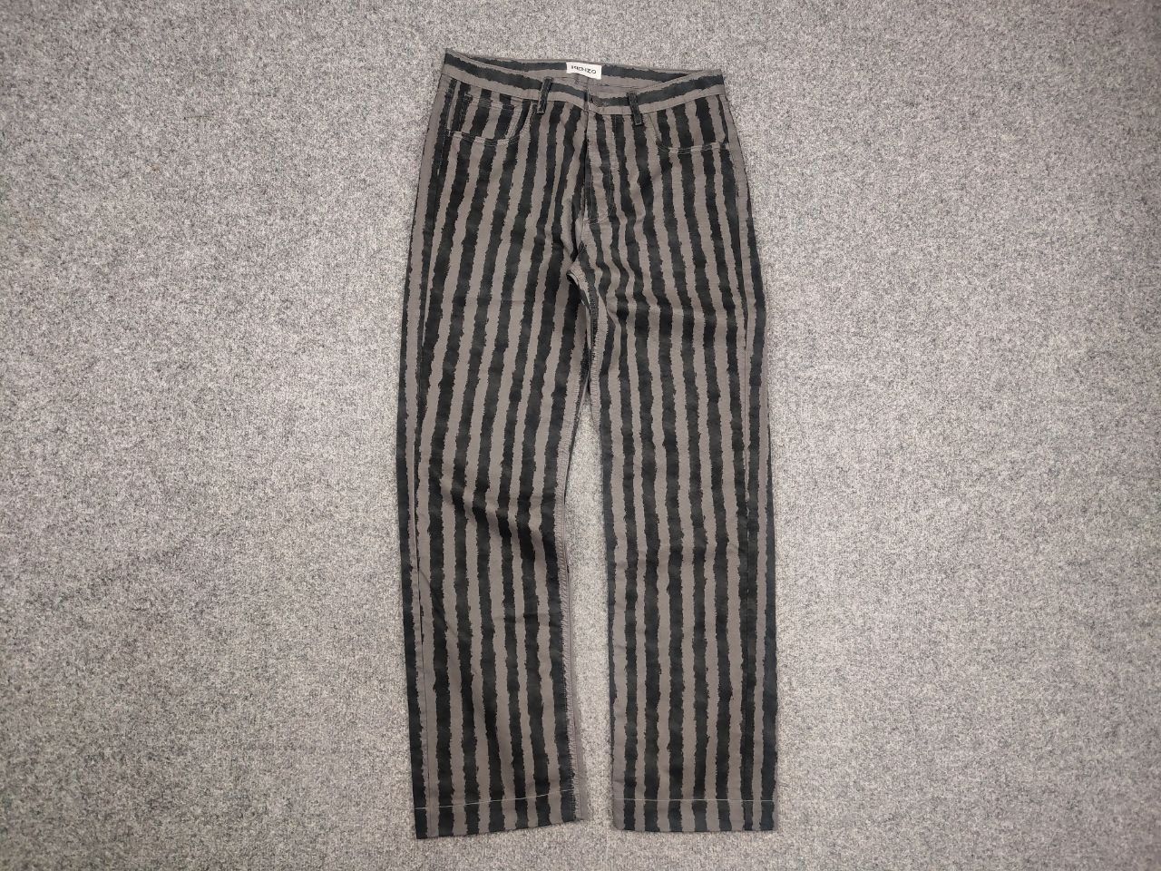 Kenzo Kenzo Design Dark Gray Striped Casual Canvas Mens Pants Size US 30 / EU 46 - 2 Thumbnail