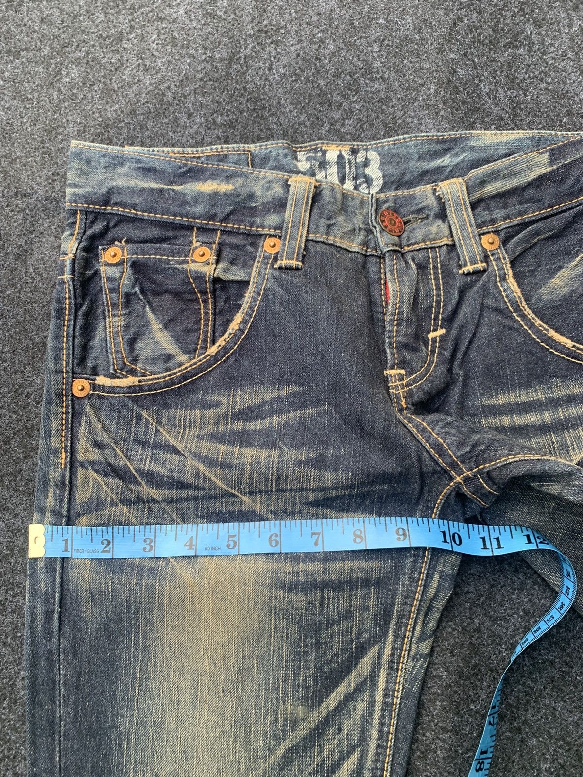Edwin Vintage Edwin 503 Blue Trip Sun Faded Flare Jeans Y2K. Size US 30 / EU 46 - 5 Thumbnail