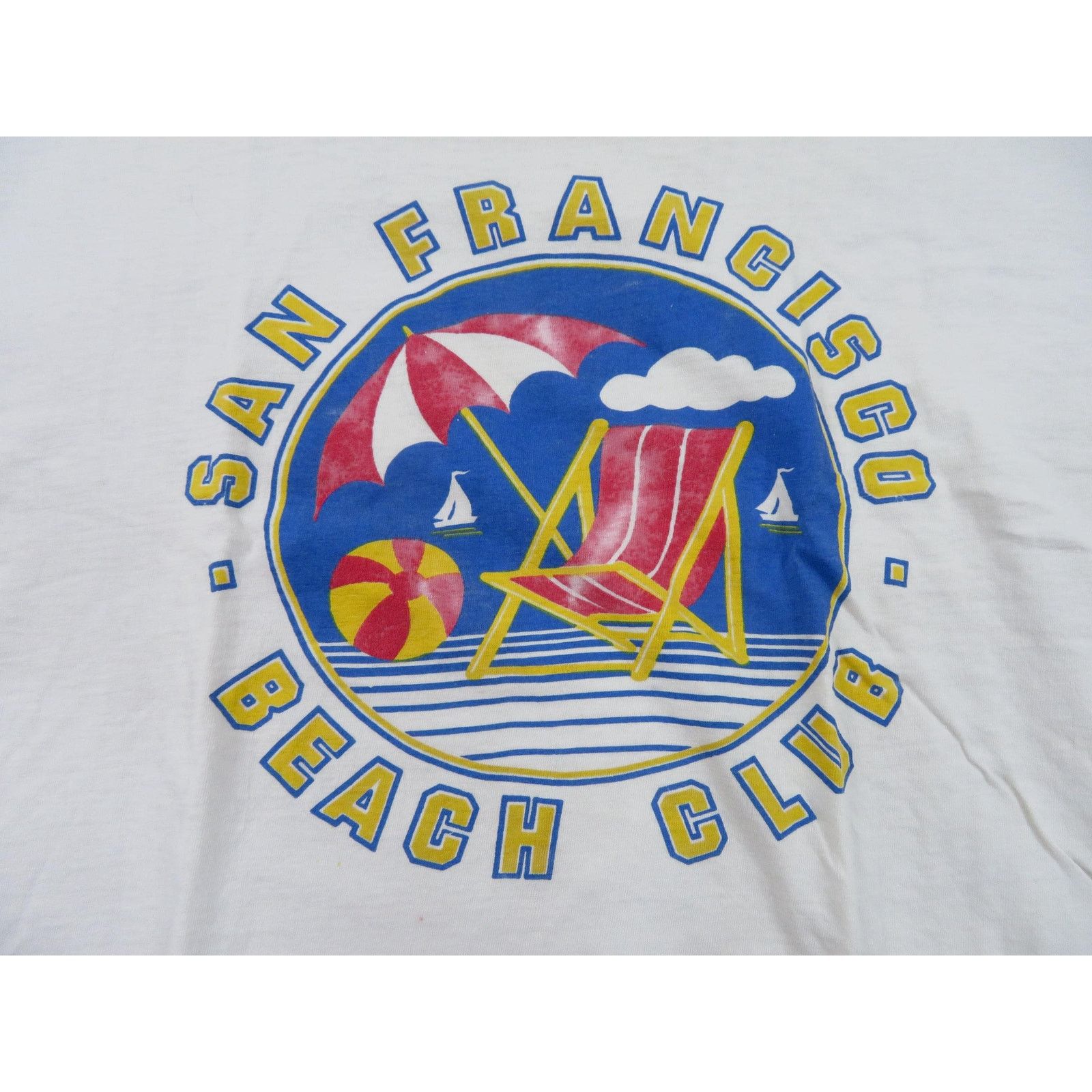 Other San Francisco Beach Club T-shirt White Blue L Cropped? 1990s Size US L / EU 52-54 / 3 - 2 Thumbnail