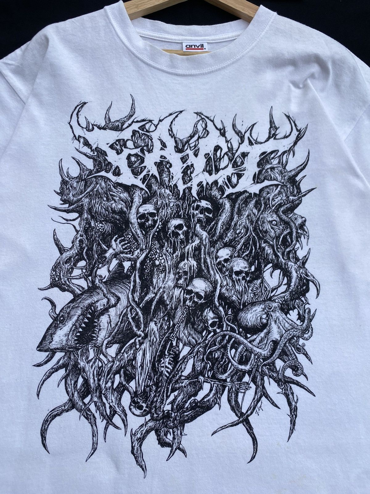 Vintage Rare Skulls Artistic Illustration Hell Life Devils Tshirt Size US L / EU 52-54 / 3 - 1 Thumbnail