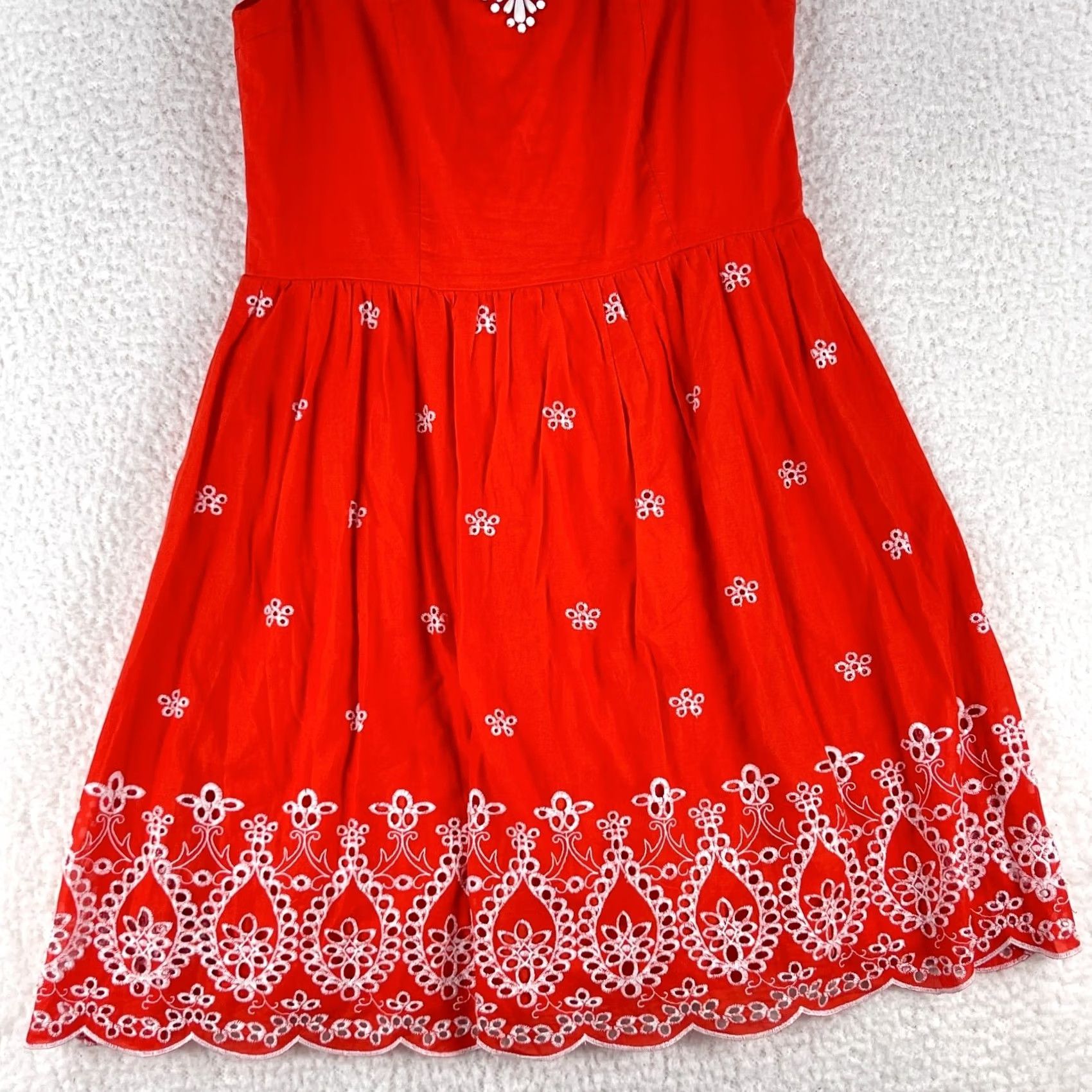 NYDJ NYDJ Swing Dress Womens Size 8 Orange Embroidered Beaded Sleeveless Lined Knee Length Fit & Flare Casual Party Wedding Size M / US 6-8 / IT 42-44 - 3 Thumbnail