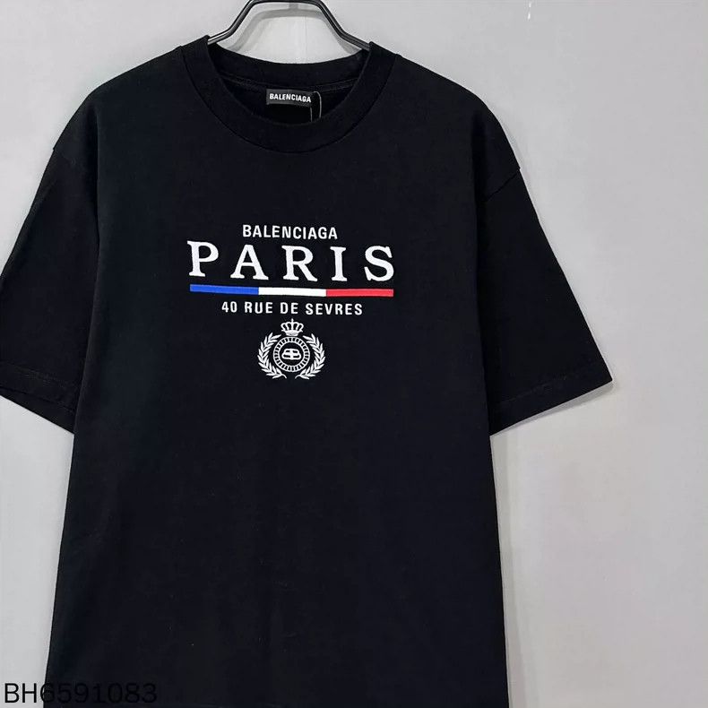 Balenciaga Balenciaga Black Embroidered Wheat Short Sleeve Size US S / EU 44-46 / 1 - 2 Thumbnail