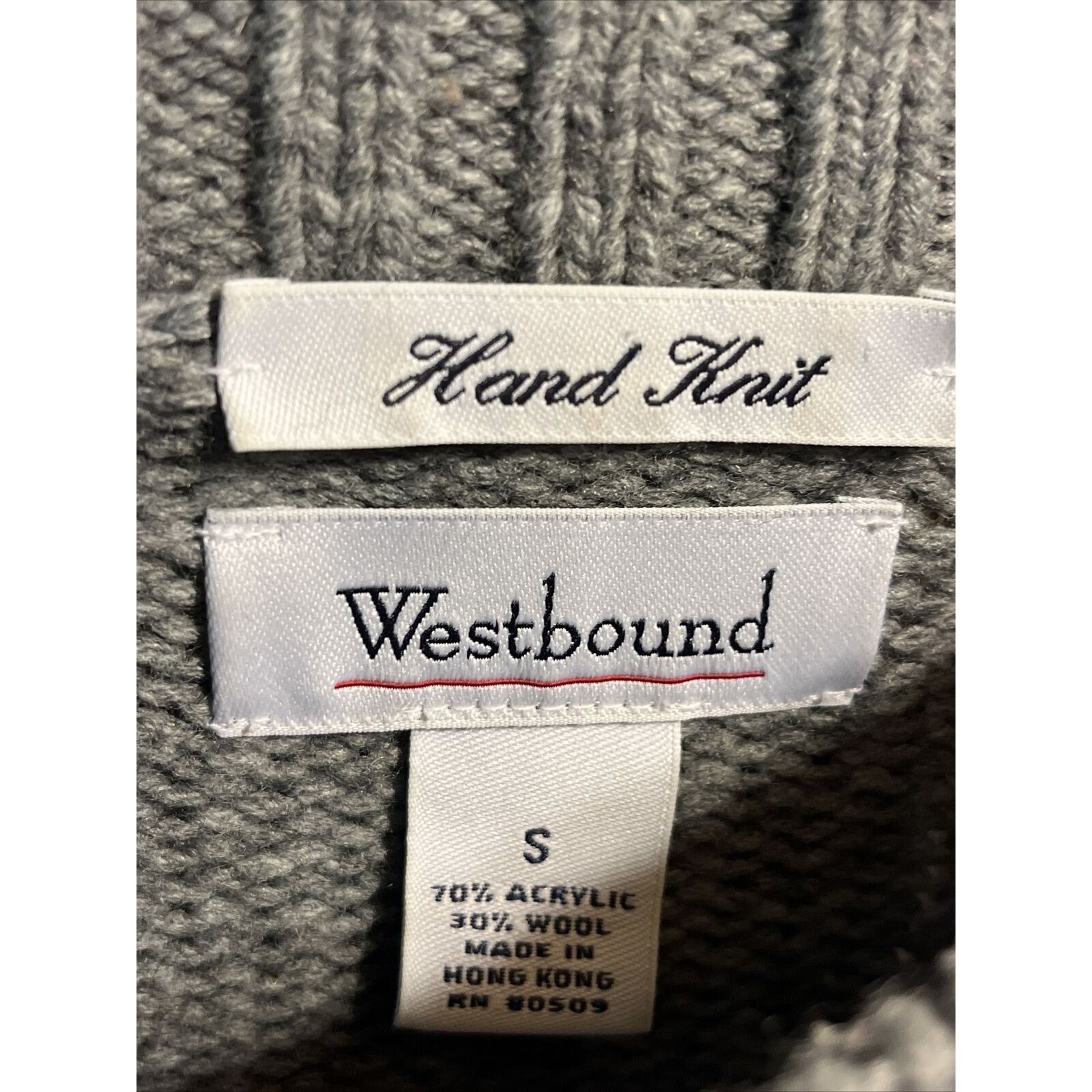 Other VTG Westbound Womens S Wool Blend Sweater Cable Knit Gray Size S / US 4 / IT 40 - 2 Thumbnail