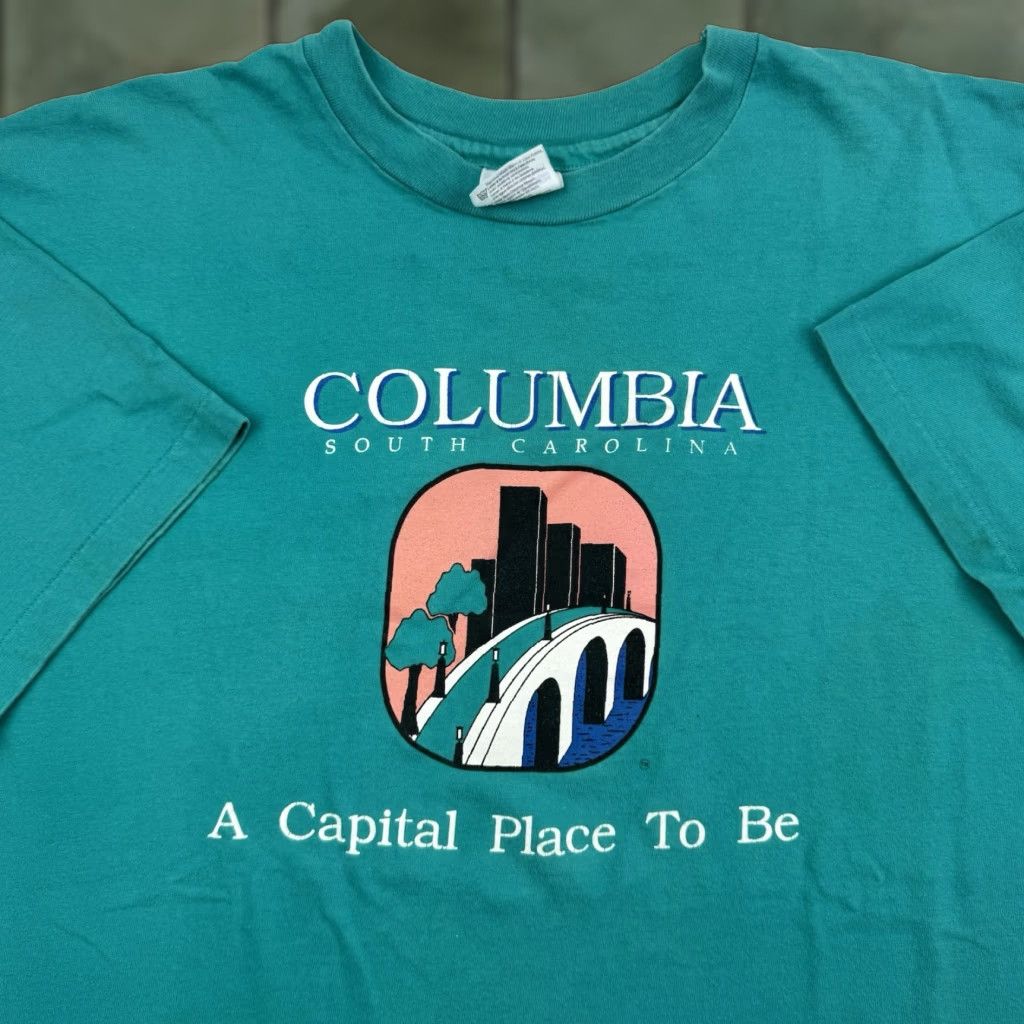 Hanes VINTAGE Hanes South Carolina T-Shirt Adult XL Blue 90s Mens Size US XL / EU 56 / 4 - 1 Thumbnail