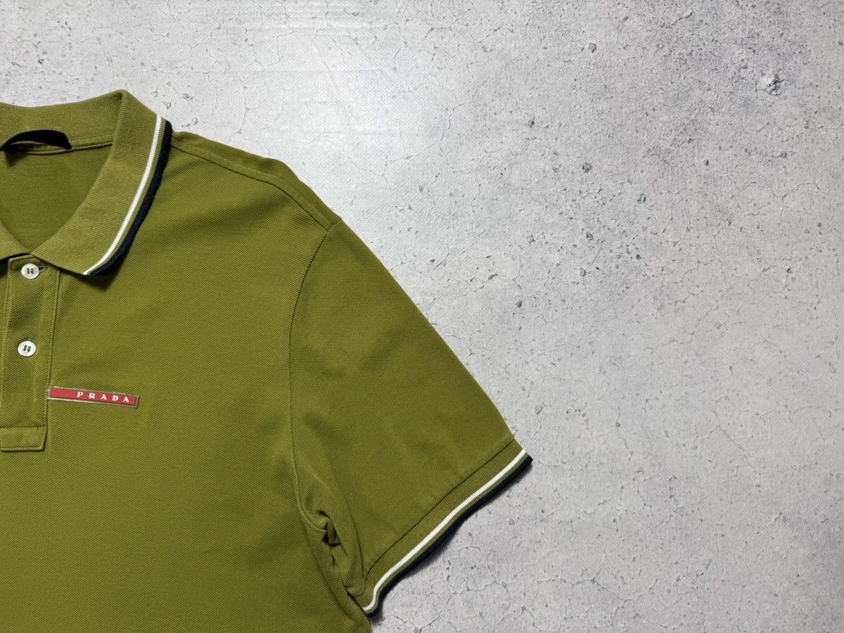Prada Prada Red Tab Green Luxury Polo Shirt Size US XXL / EU 58 / 5 - 2 Thumbnail