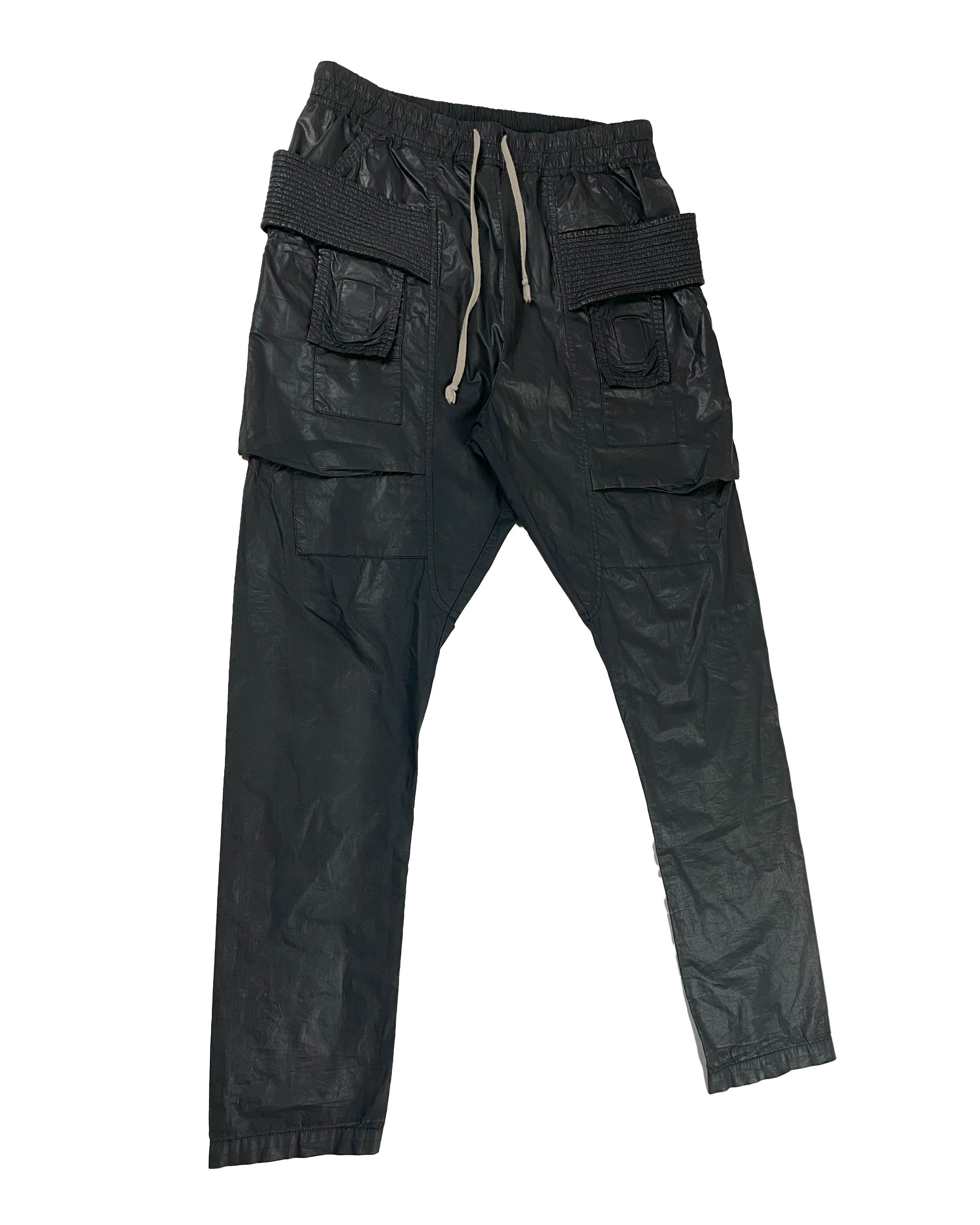 Rick Owens RARE 2013 Creatch Cargo Pants Black Wax Poplin Size US 32 / EU 48 - 2 Thumbnail