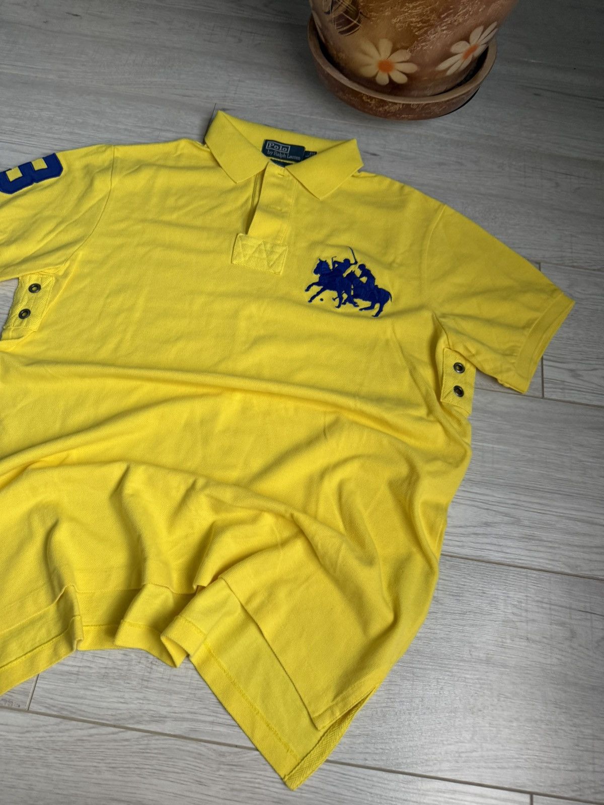 Polo Ralph Lauren × Vintage Vintage Polo Ralph Lauren Rugby Yellow shirt Size US L / EU 52-54 / 3 - 3 Thumbnail