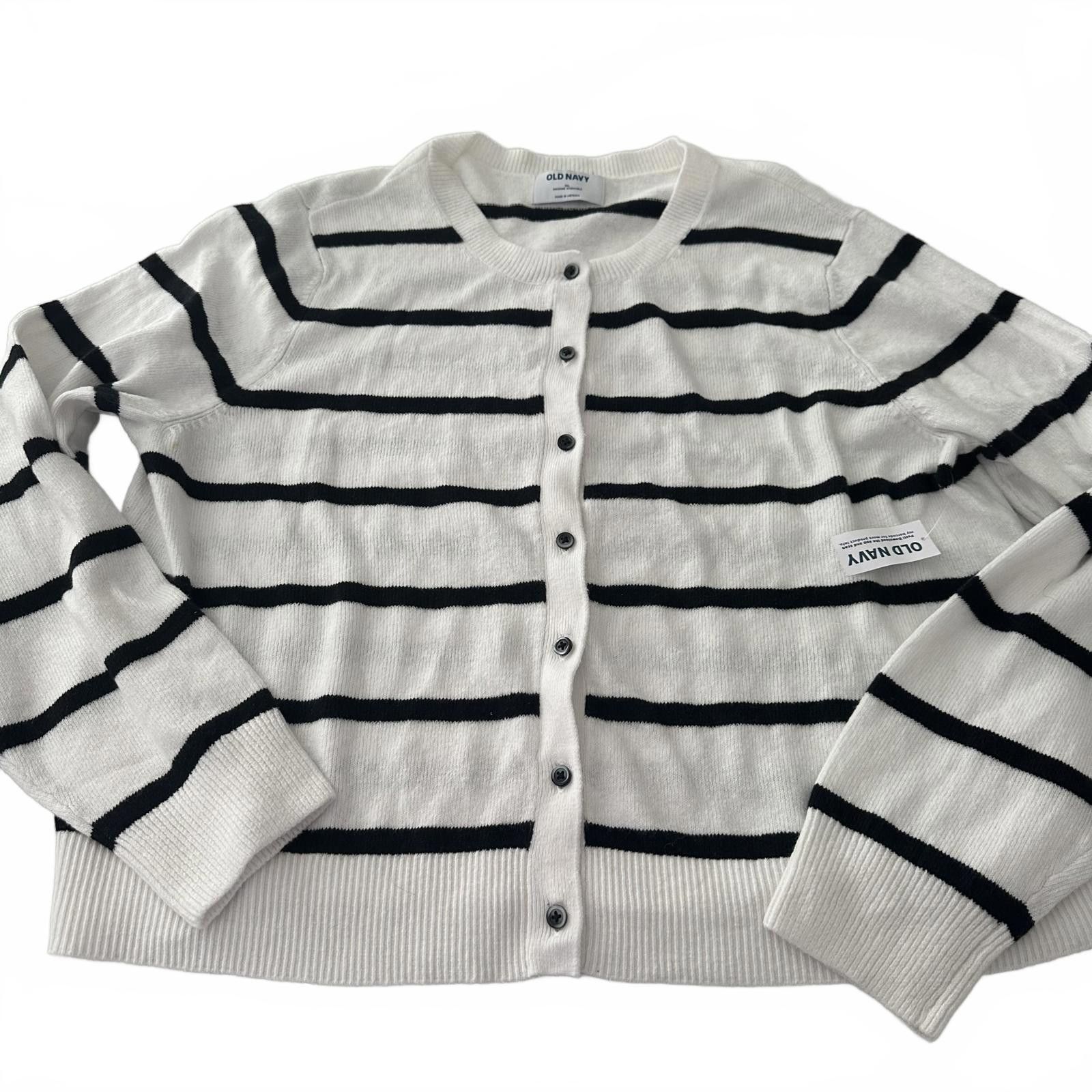 Old Navy Old Navy Striped Cardigan - XL - Black and White Size ONE SIZE - 1 Thumbnail