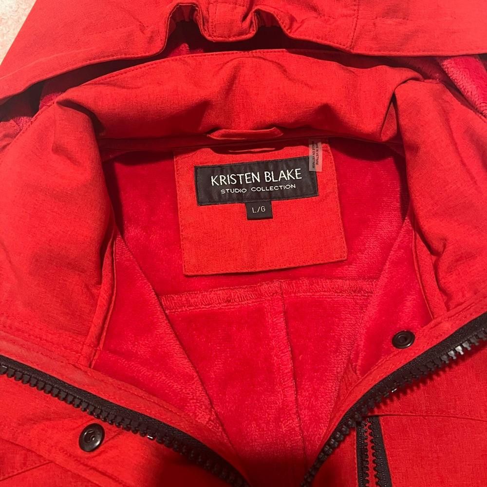 Designer Kristen Blake Red Tech hooded Trench Coat size Large Size L / US 10 / IT 46 - 3 Thumbnail