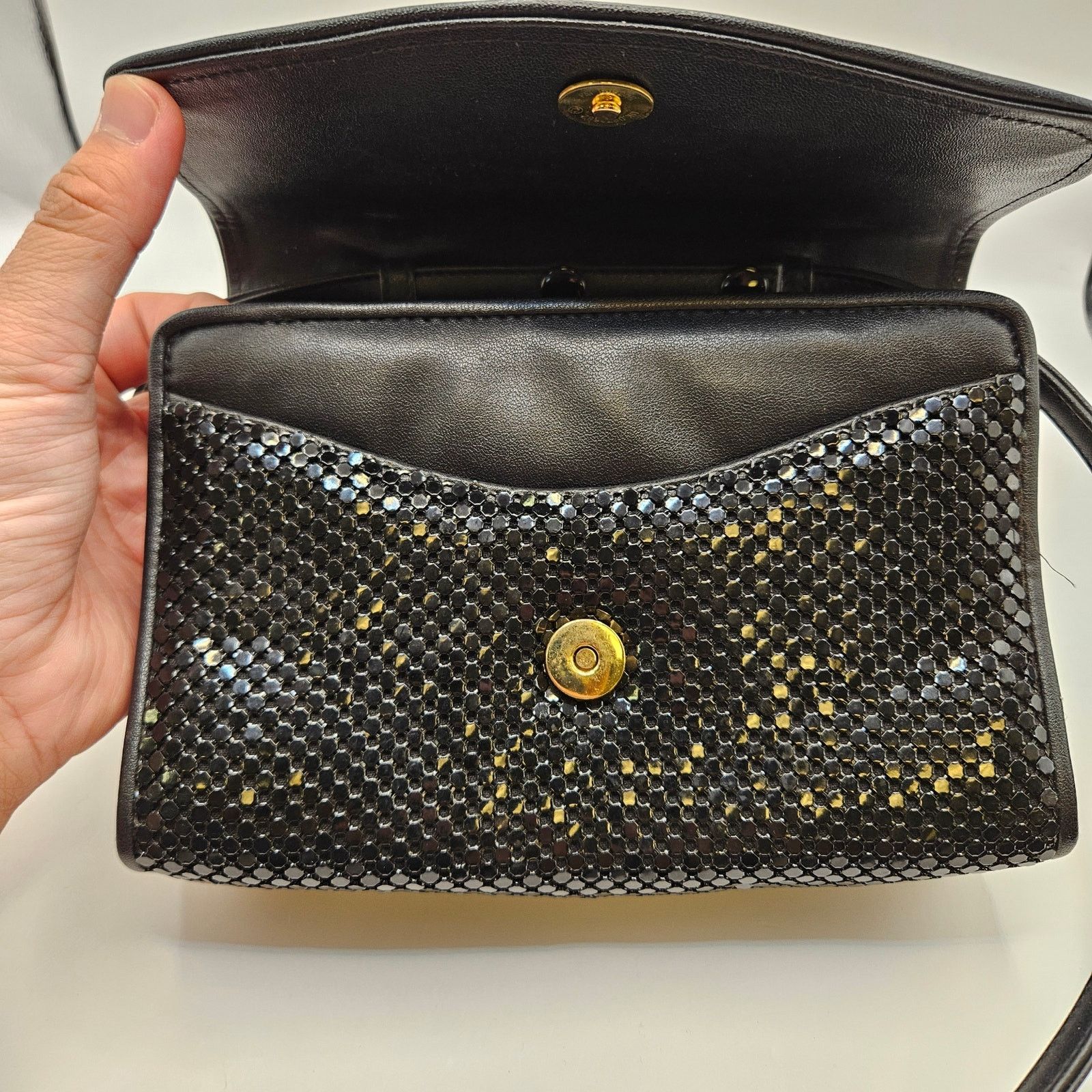 Other WHITING & DAVIS BLACK METAL MESH VINTAGE CROSSBODY PURSE BAG Size ONE SIZE - 6 Thumbnail