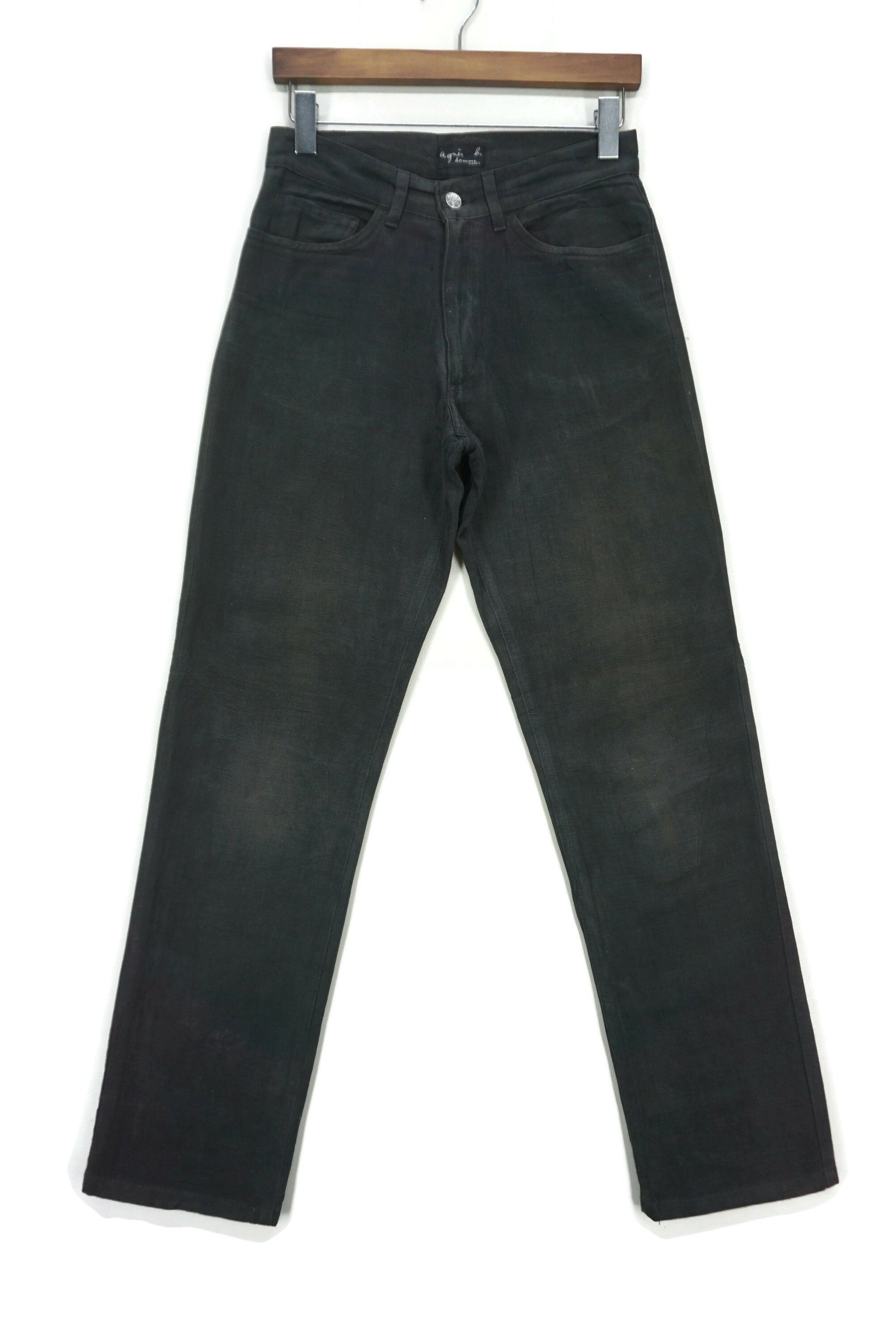 image of Agnes B Straight Leg Black Jeans Mid Rise Made In France Size 36, Men's