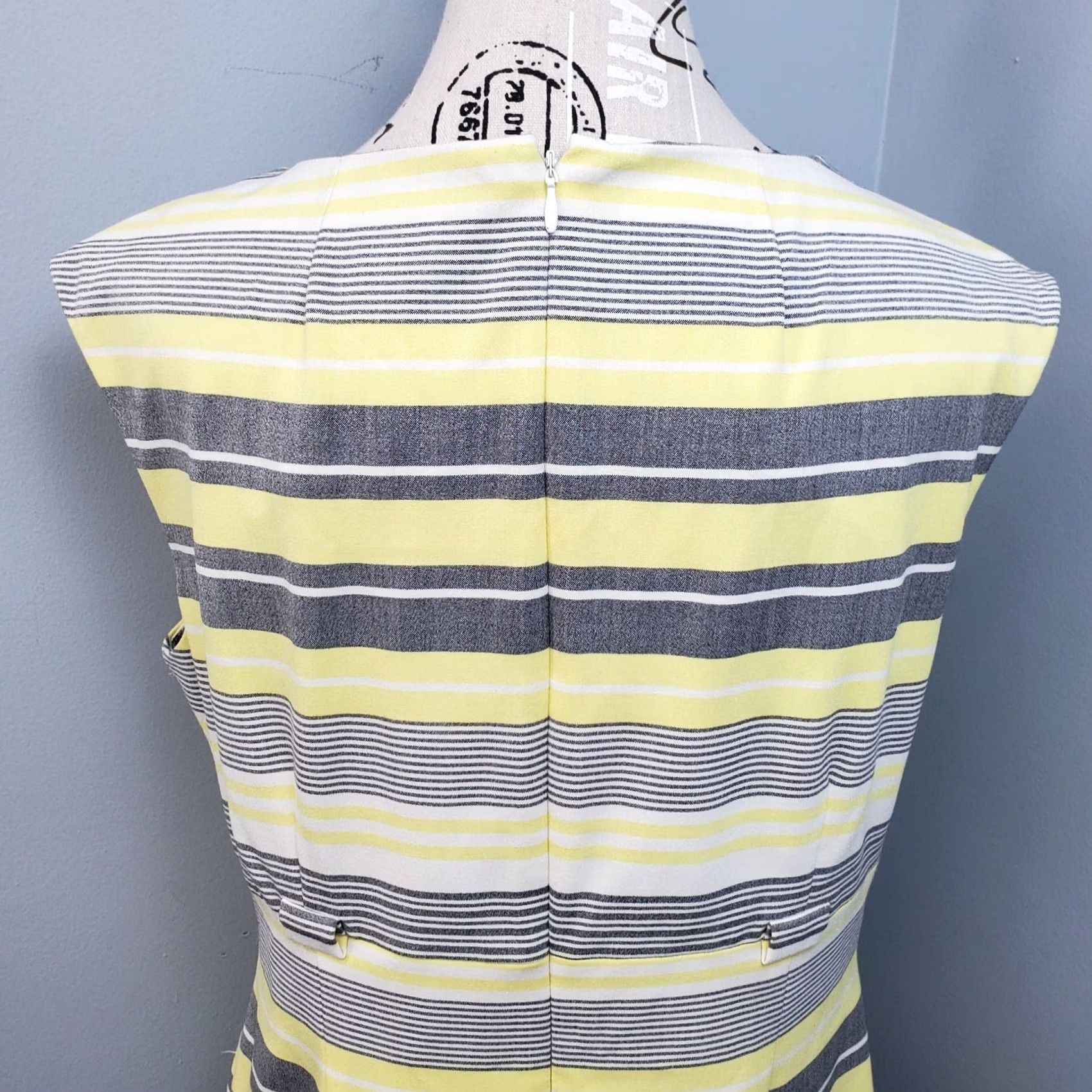 Calvin Klein Calvin Klein Womens 12 Multicolor Striped Lined Sleeveless Cap Sleeve Sheath Dress Back Zip Knee Length/ Casual Formal Party/Cocktail Size XL / US 12-14 / IT 48-50 - 7 Thumbnail