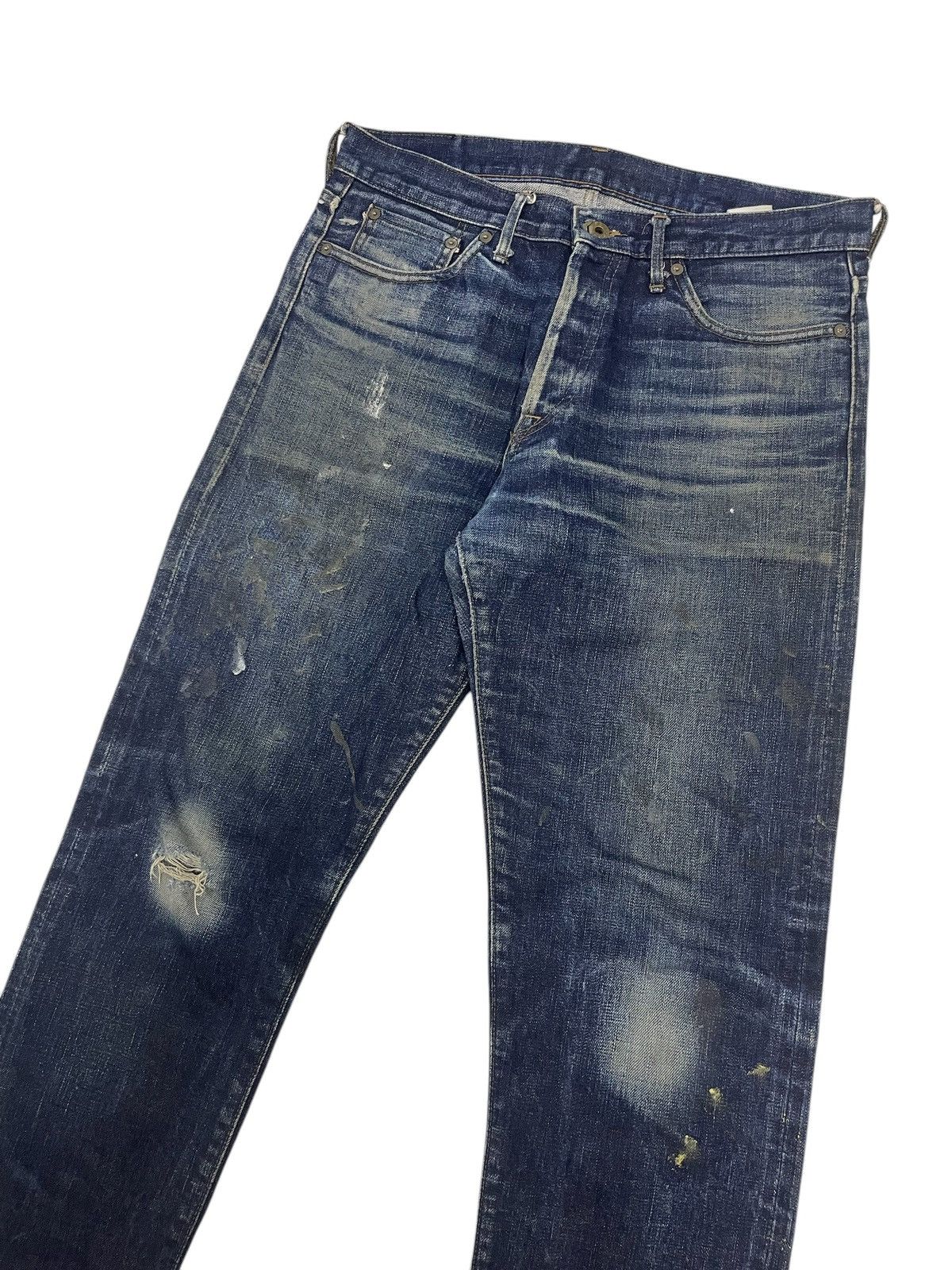 Blue Blue Japan × Japan Blue Distressed Japan Blue Jeans Selvedges Jeans Size US 32 / EU 48 - 3 Thumbnail