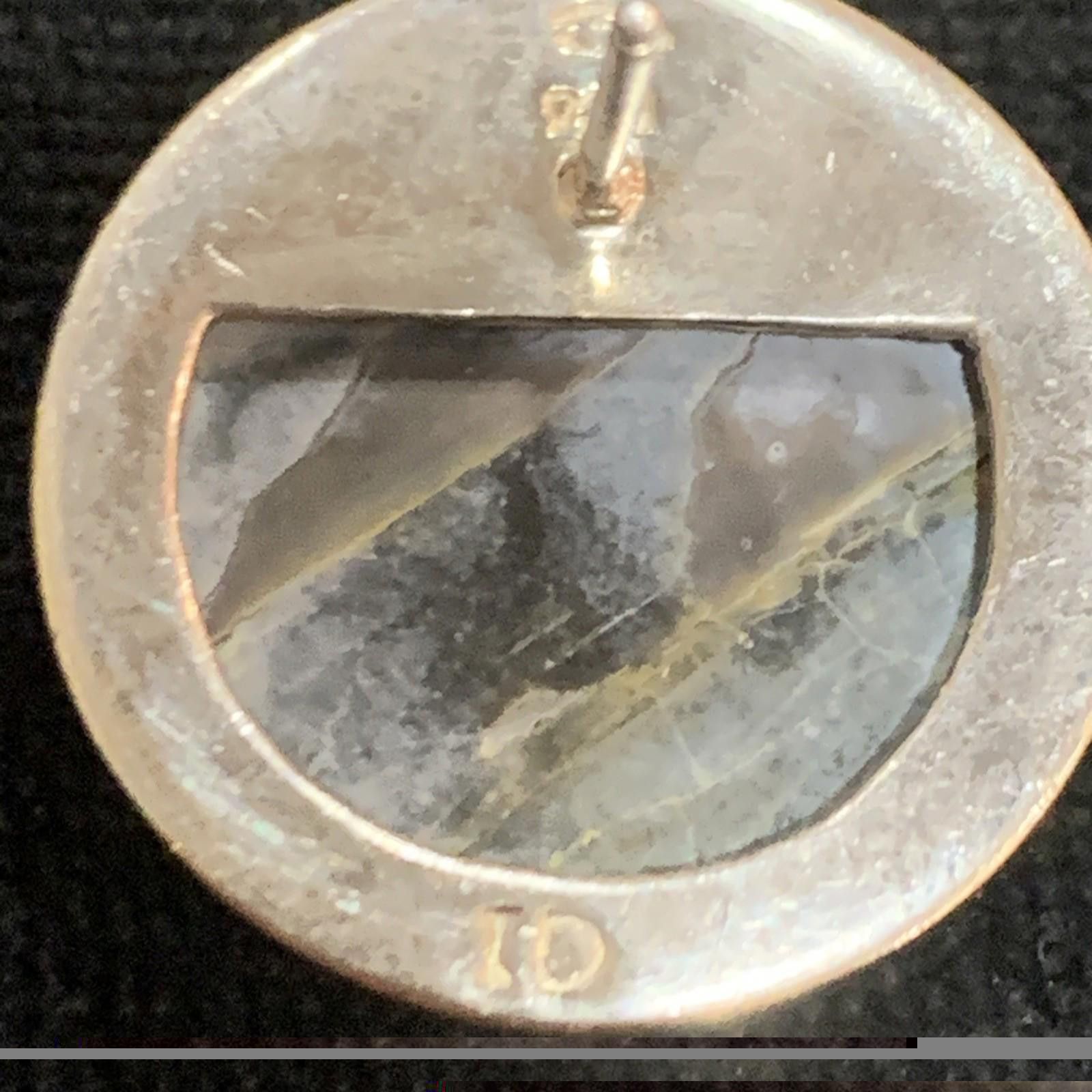 Unknown London Vintage 925 Silver, Black Mother of Pearl Earrings, 7/8” Size ONE SIZE - 8 Thumbnail