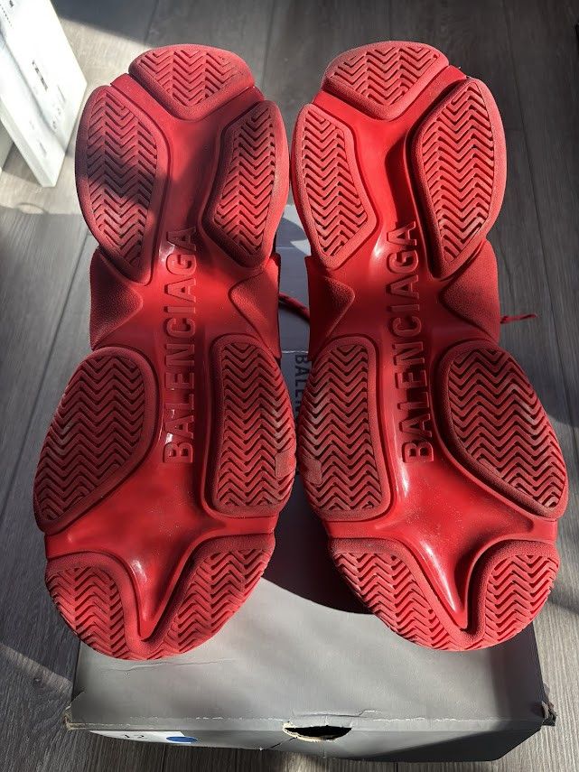 Balenciaga Triple S Sneaker 'Allover Logo - Red' Size US 12 / EU 45 - 7 Thumbnail