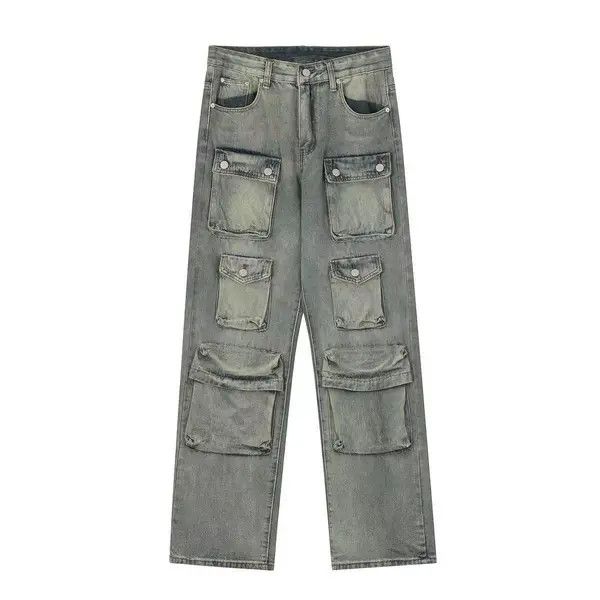 VIBE Vintage washed grunge multi-pocket cargo jeans Size US 32 / EU 48 - 6 Thumbnail