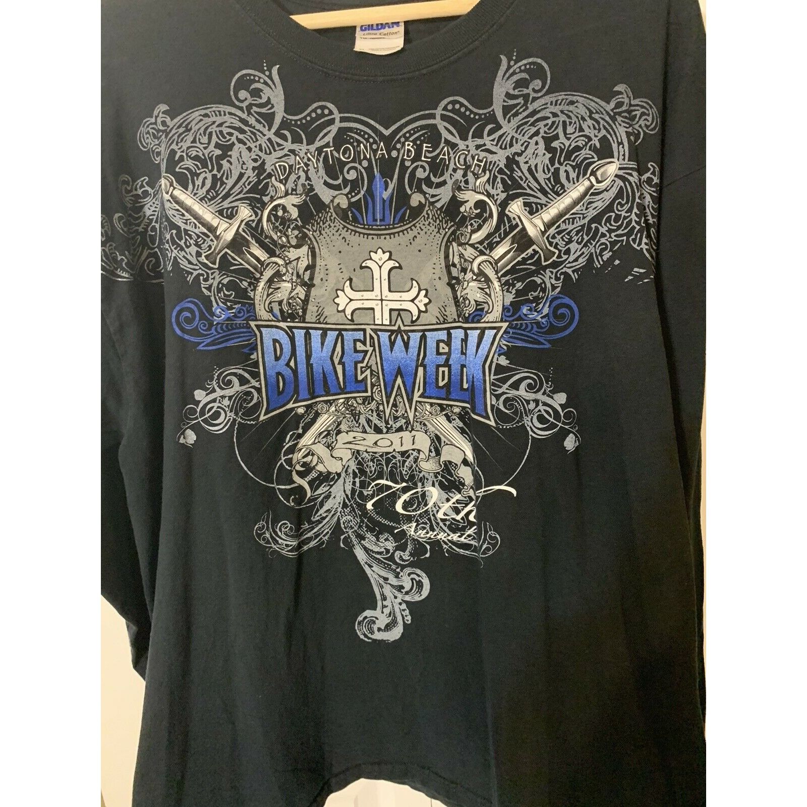 Gildan 70th Annual Bike Week Daytona Beach Long Sleeve T-Shirt 2011 Size US XL / EU 56 / 4 - 5 Thumbnail