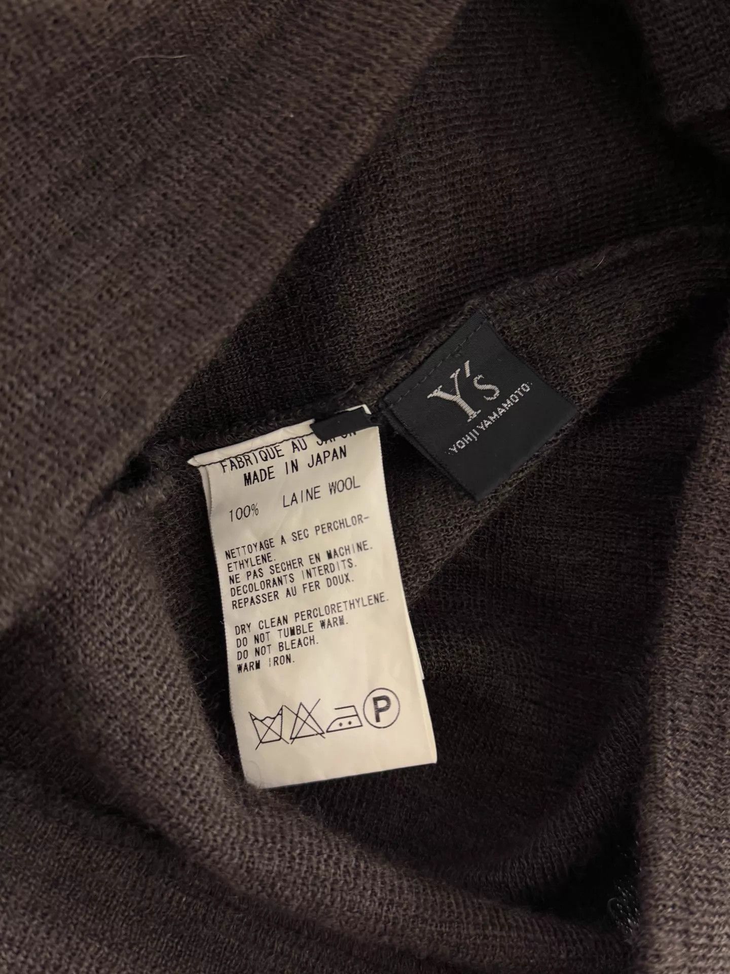 Y's Y's Chocolate Brown Irregular Two-Way Wool Top Size L / US 10 / IT 46 - 9 Thumbnail
