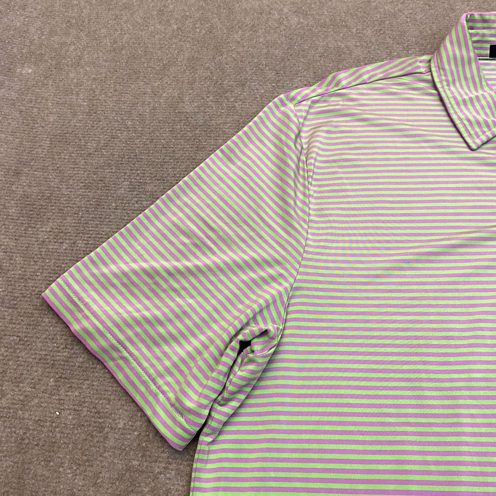 RLX Ralph Lauren Ralph Lauren RLX Polo Shirt Mens Large Golf Club Logo Striped Purple Green Multicolor Polo Shirt Mens Large RLX Golf 90s Style Boys? Size US L / EU 52-54 / 3 - 5 Thumbnail