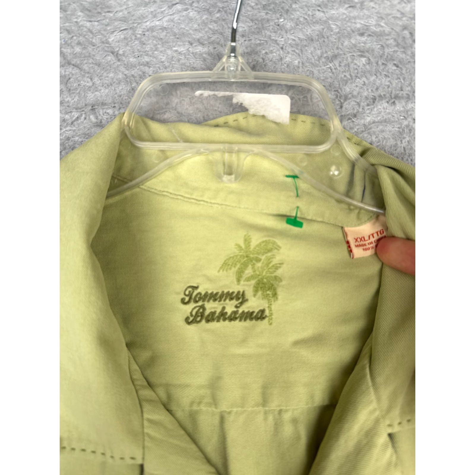 Tommy Bahama VINTAGE Tommy Bahama Shirt Men 2XL Green Silk Button Up Hawaiian Camp Pocket READ Size US XXL / EU 58 / 5 - 7 Thumbnail