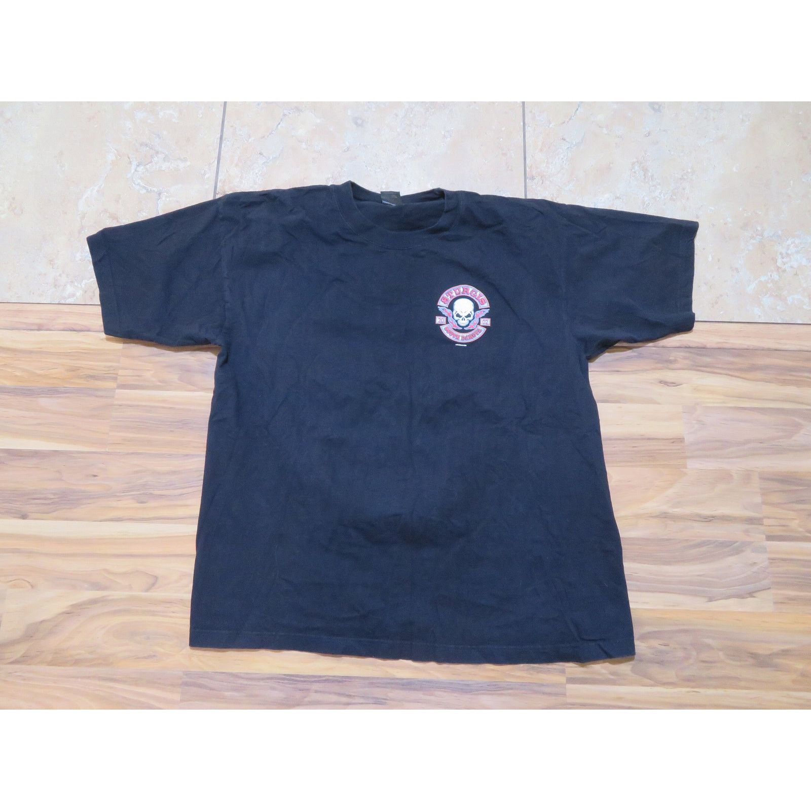 Other Sturgis 2002 Skull Double Sided Graphic Black T-shirt sz XL Size US XL / EU 56 / 4 - 3 Thumbnail