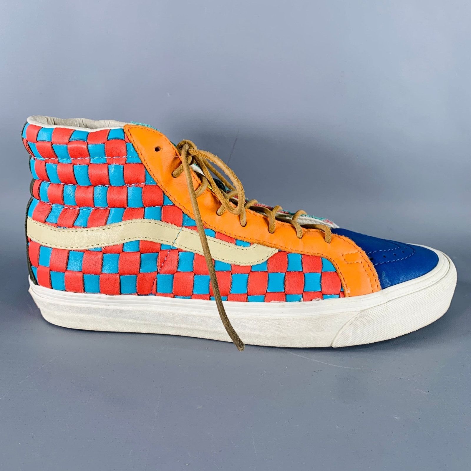 Vans Vans 10 Multi Color Checkered Leather High Top Sneakers Size US 10 / EU 43 - 2 Thumbnail