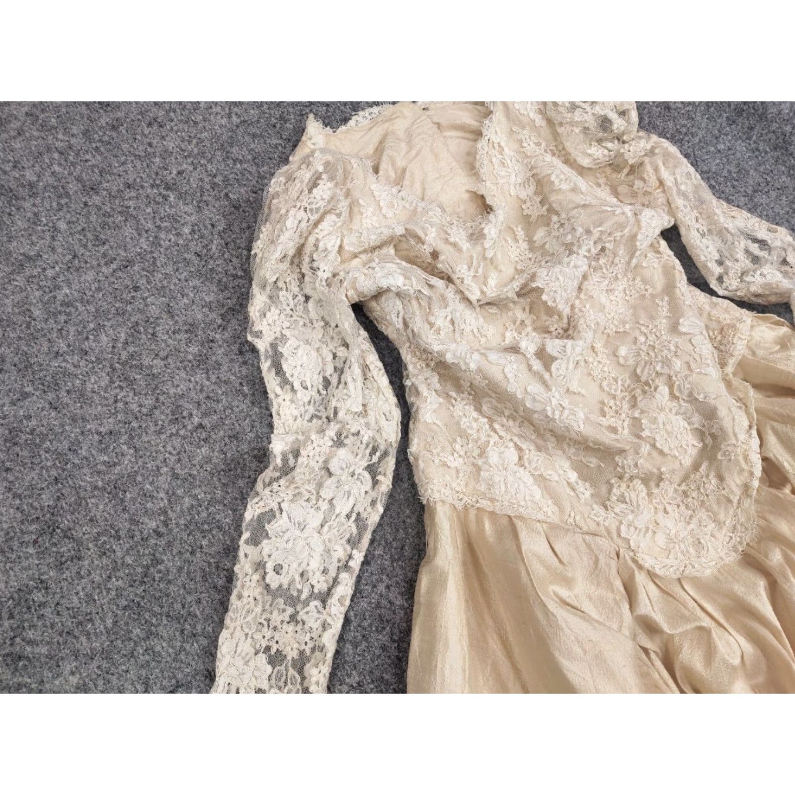 Vintage VINTAGE Phun Shirts lace Dress Button made in usa Shirt Dress M/L Beige 80s wedding style Women's Size M / US 6-8 / IT 42-44 - 7 Thumbnail