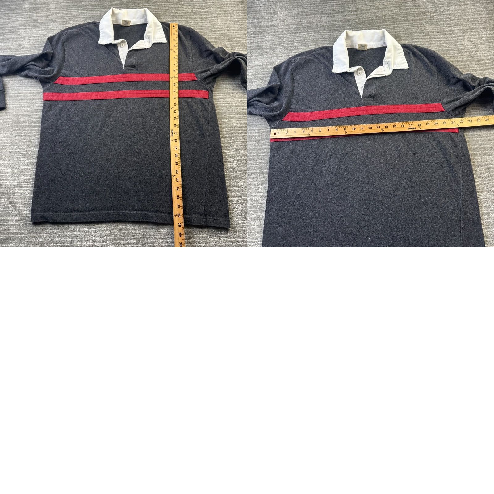 Old Navy VINTAGE Old Navy Rugby Shirt Mens L Gray Red Y2K Preppy Size US L / EU 52-54 / 3 - 8 Thumbnail