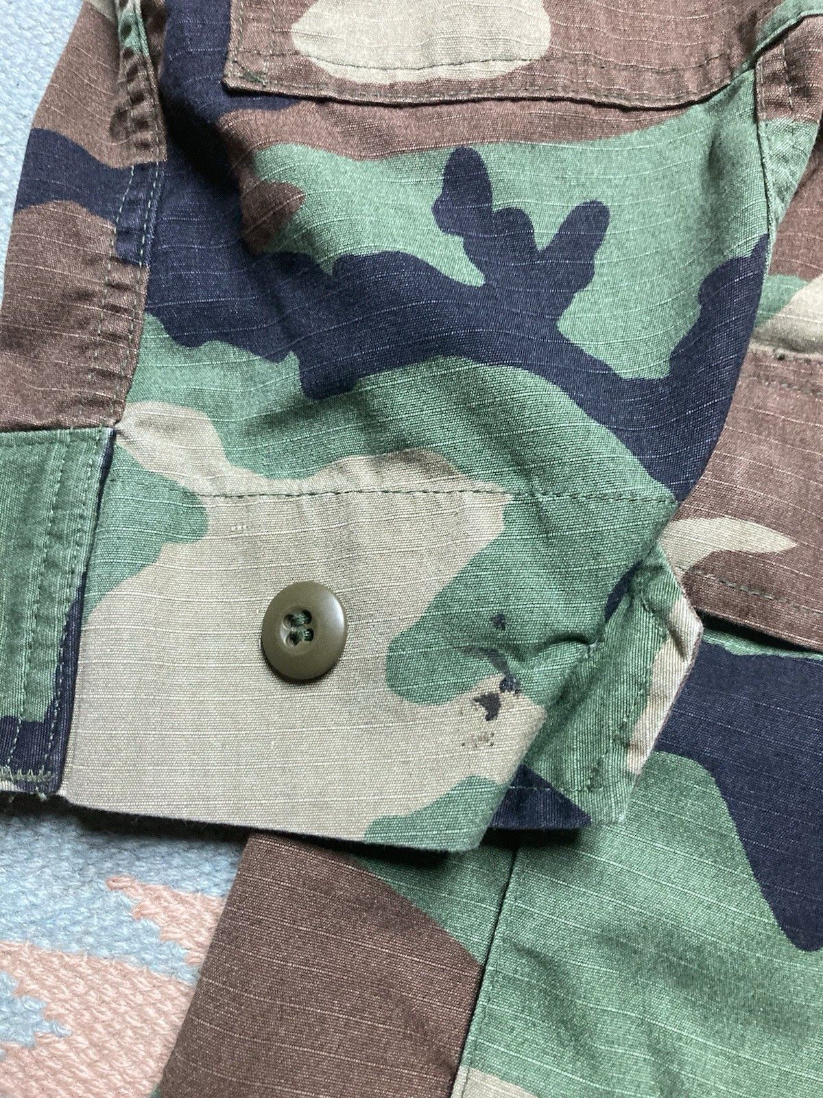 Vintage woodland camo military coat jacket hot weathr ripstop army L Size US L / EU 52-54 / 3 - 2 Thumbnail