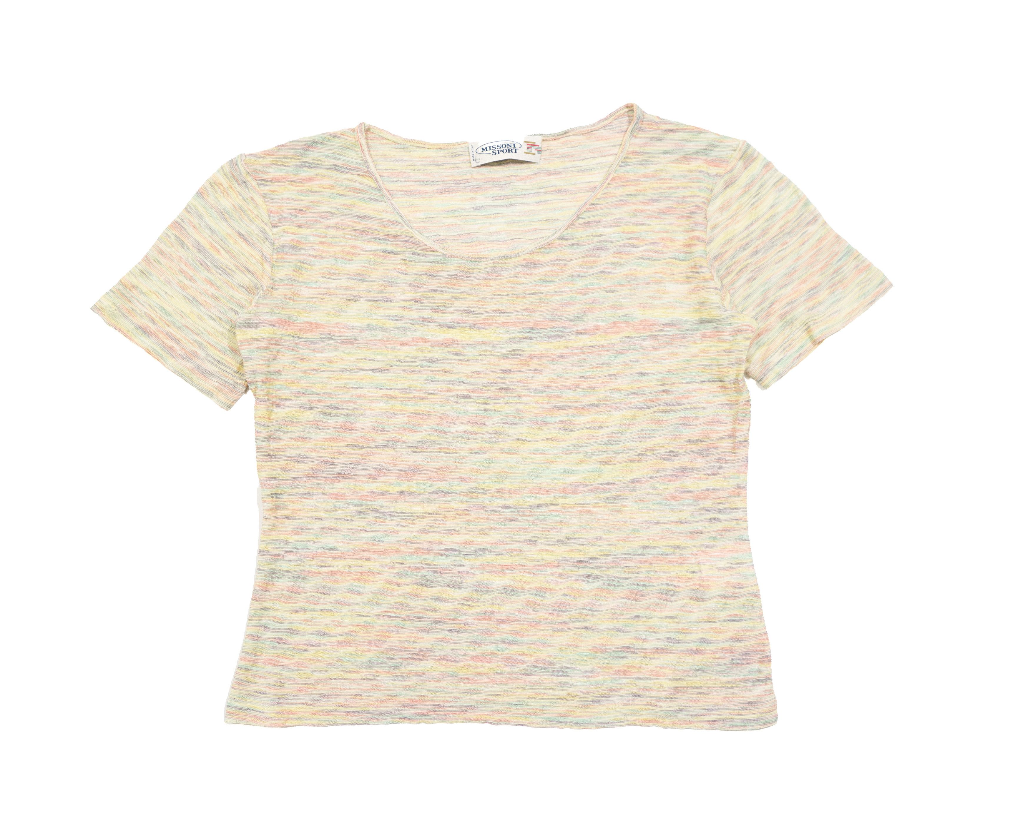 Missoni 90s Missoni Sport Space-Dye Melange Knit Top Y2K Size M / US 6-8 / IT 42-44 - 1 Thumbnail
