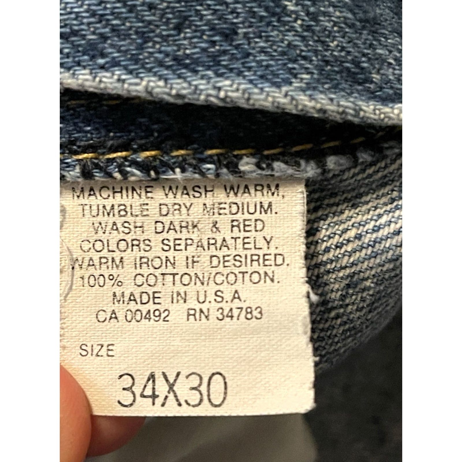 Lee VINTAGE Lee Riders Union Made in the USA Light Wash Denim Jeans Men's 33x30 Size US 33 - 5 Thumbnail