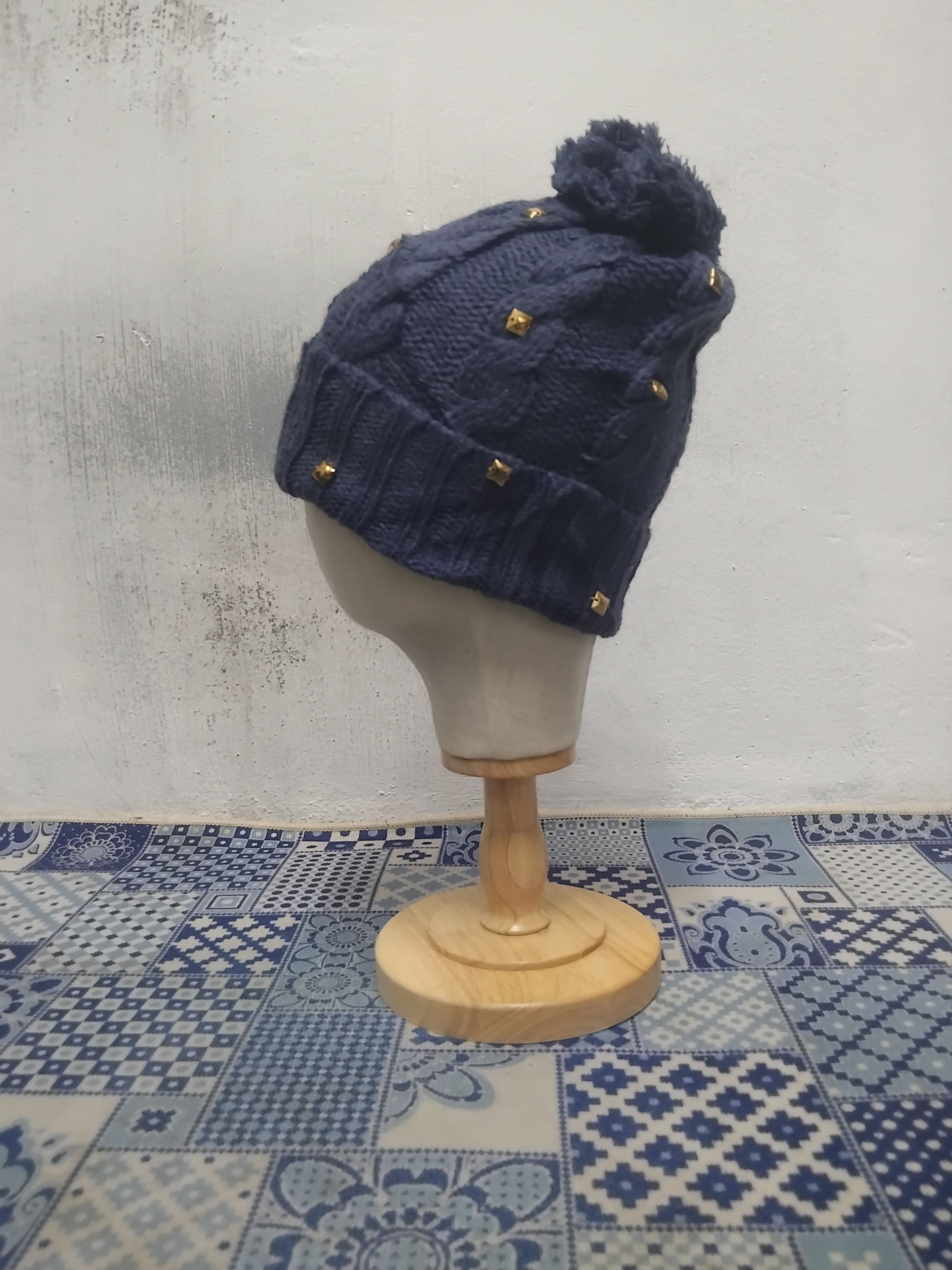 Japanese Brand Studded streetwear blue colour beanie Size ONE SIZE - 5 Thumbnail