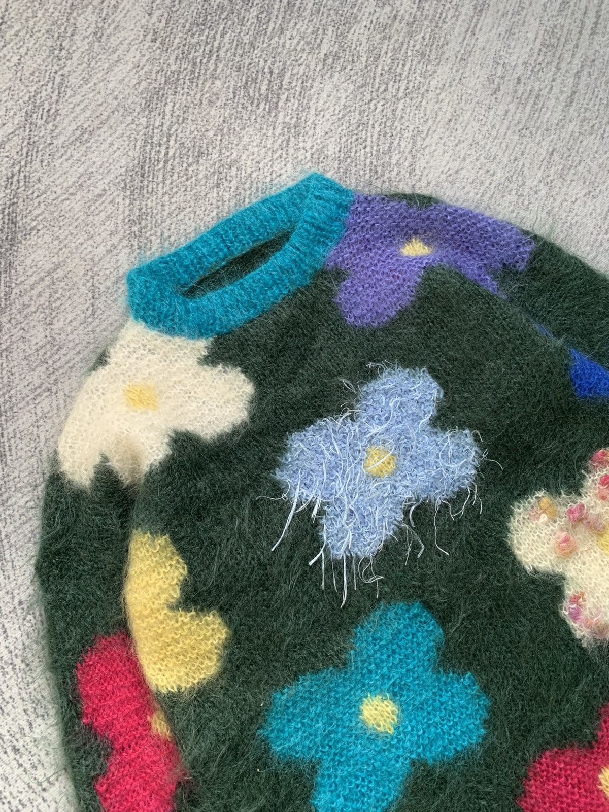 Other Vintage 90s Mohair Floral Knit Sweater Size S / US 4 / IT 40 - 5 Thumbnail
