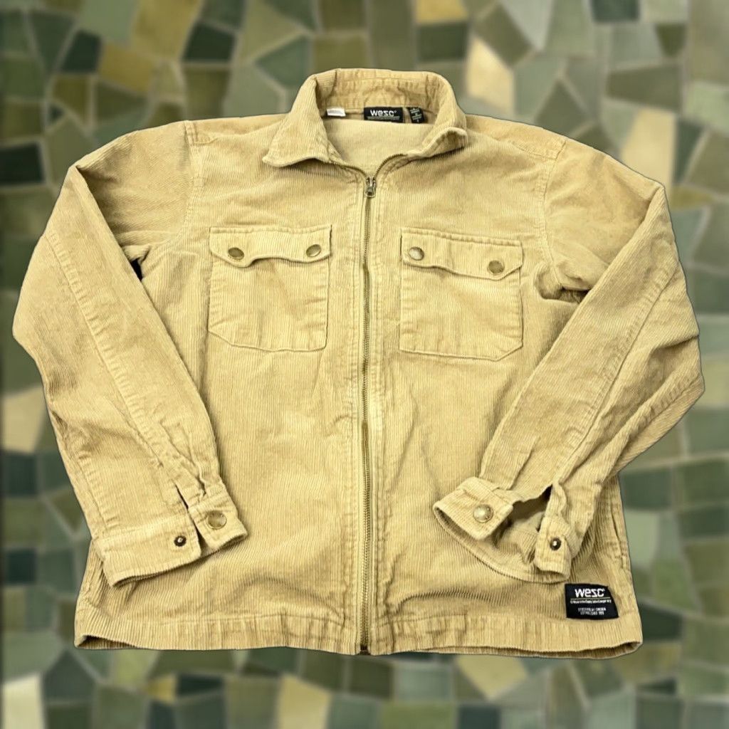 WeSC WeSC Corduroy Jacket Womens Medium Tan Full Zip Brown Cotton Jacket Women's Regular M Size M / US 6-8 / IT 42-44 - 1 Thumbnail