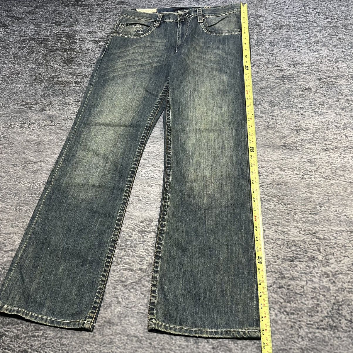 Marc Ecko VINTAGE Y2K MARC ECKO BOOTCUT GRUNGE EMBROIDERED JEANS 34x32 Size US 34 / EU 50 - 12 Thumbnail
