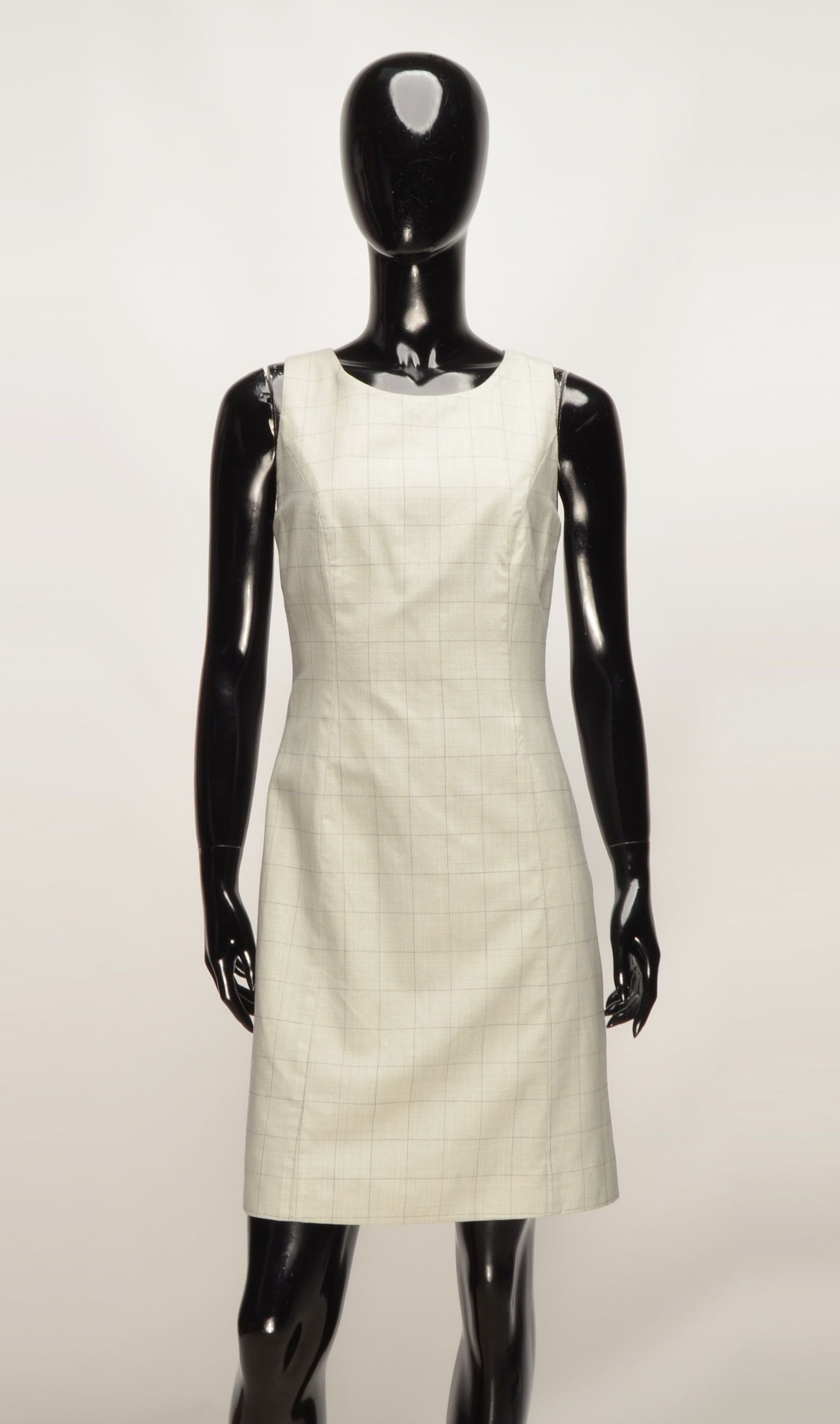 Givenchy Givenchy Sleeveless Grey Check Sheath Minimalist Dress Size S / US 4 / IT 40 - 7 Thumbnail