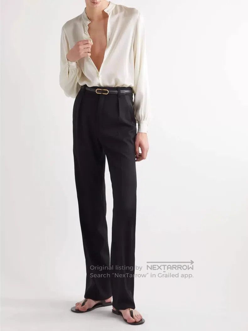 Saint Laurent Paris Saint Laurent Paris Silk Satin Shirt i Size XS / US 0-2 / IT 36-38 - 9 Thumbnail