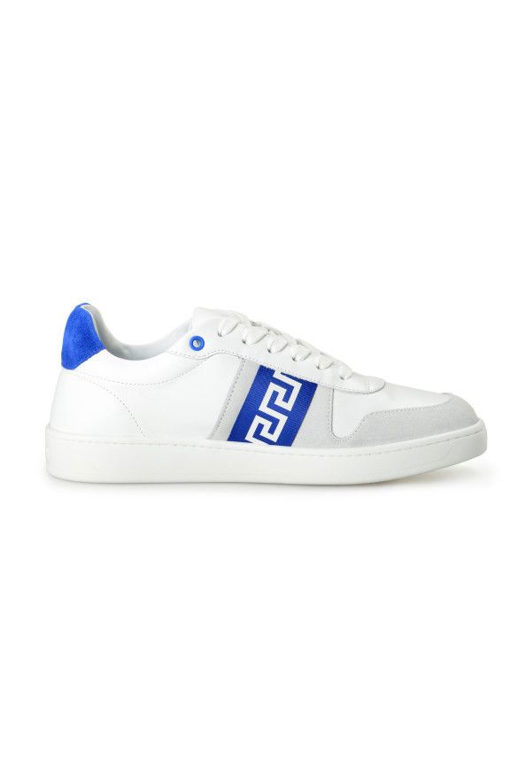 Versace o1y0425 Logo Low-Top Sneakers in White/Blue Size US 5.5 / EU 38 - 1 Thumbnail
