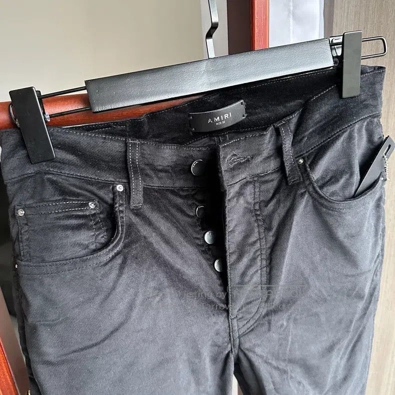 Other Amiri Size 32 Black velvet trousers Size US 32 / EU 48 - 3 Thumbnail