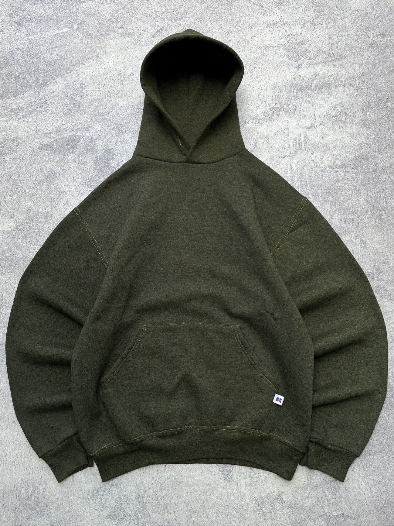 Russell Athletic 1990’s Blank Russell Olive Green Pullover Size US L / EU 52-54 / 3 - 1 Thumbnail