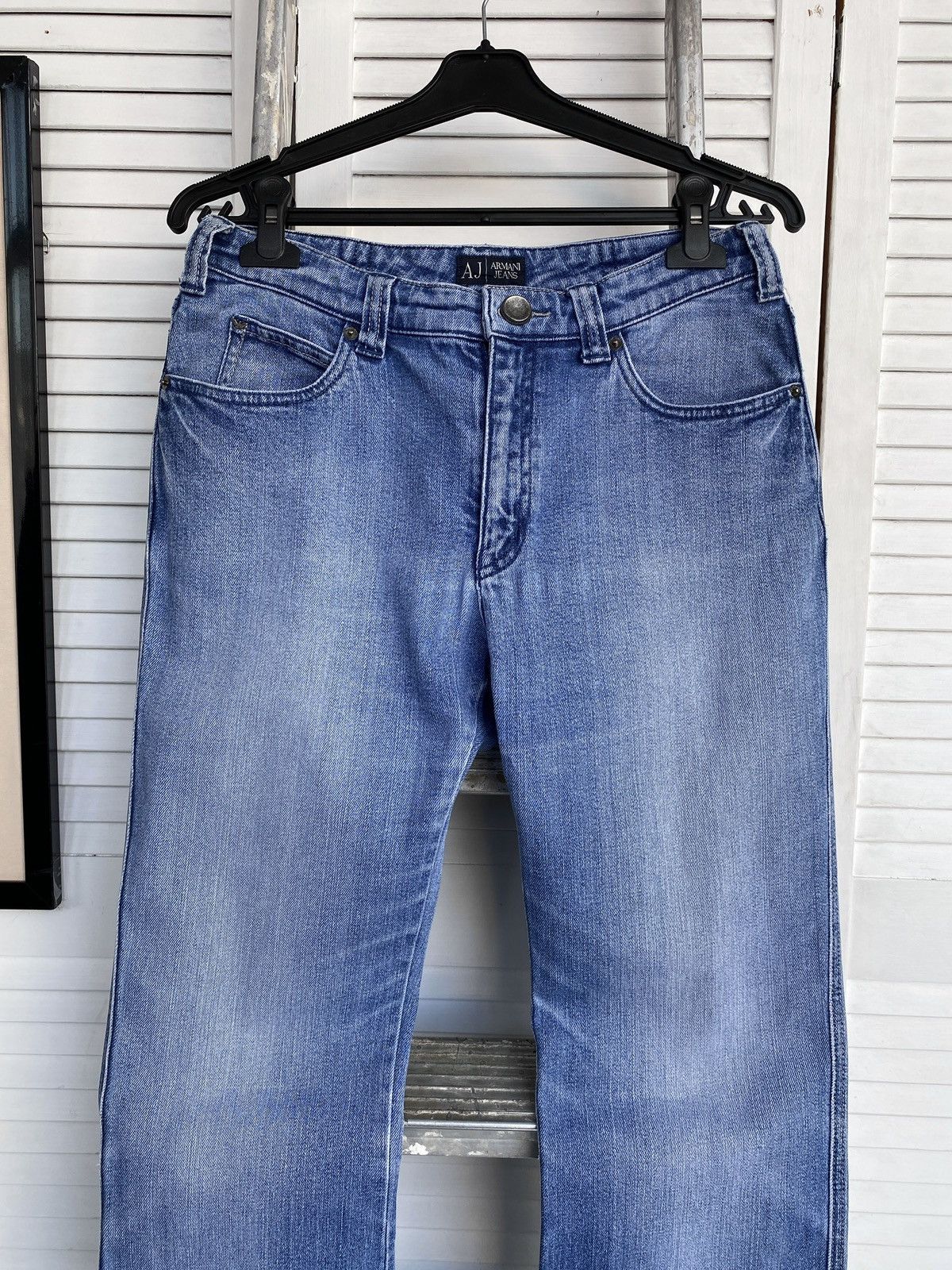 Armani × Giorgio Armani × Vintage Vintage Armani Jeans Y2K Pocket Logo Denim Pants Light Blue Size 31" - 5 Thumbnail