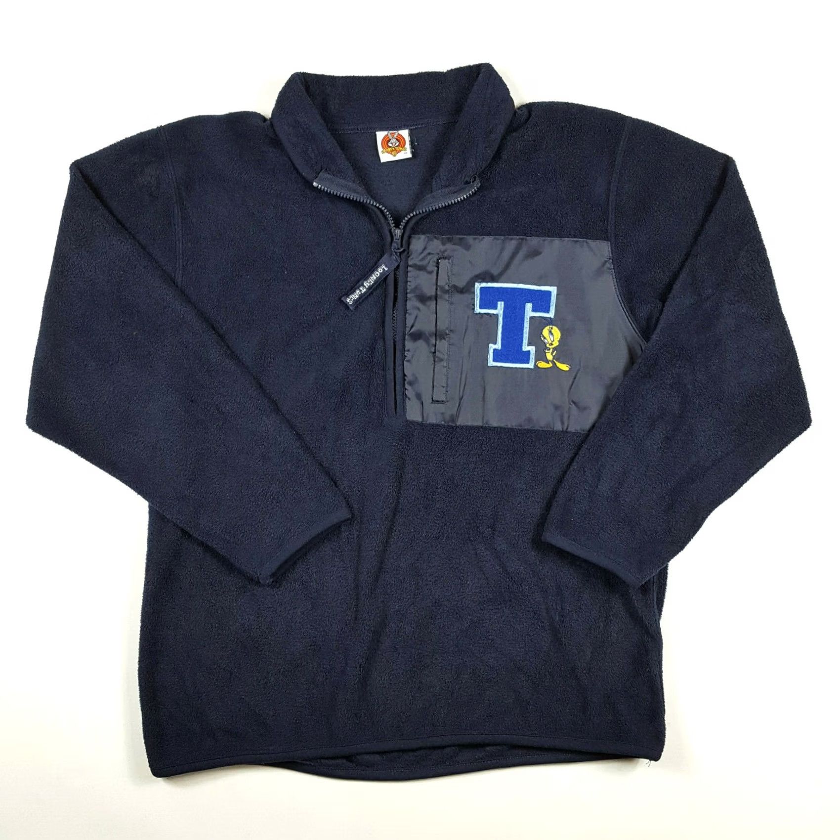 Vintage VINTAGE Looney Tunes Tweety Bird Navy Blue Pocket Fleece Jacket Women L Size L / US 10 / IT 46 - 2 Thumbnail